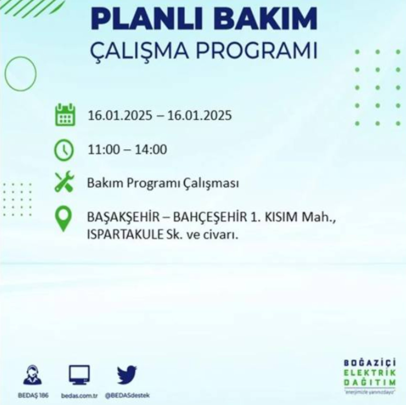 BEDAŞ açıkladı... İstanbul'da elektrik kesintisi: 16 Ocak'ta hangi mahalleler etkilenecek?