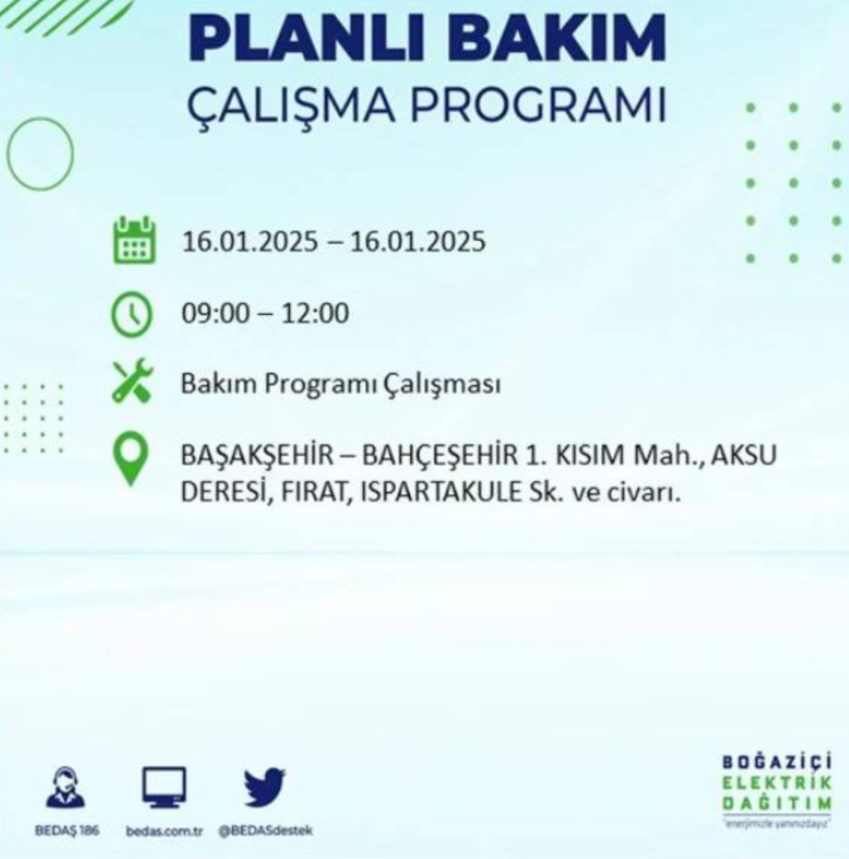 BEDAŞ açıkladı... İstanbul'da elektrik kesintisi: 16 Ocak'ta hangi mahalleler etkilenecek?