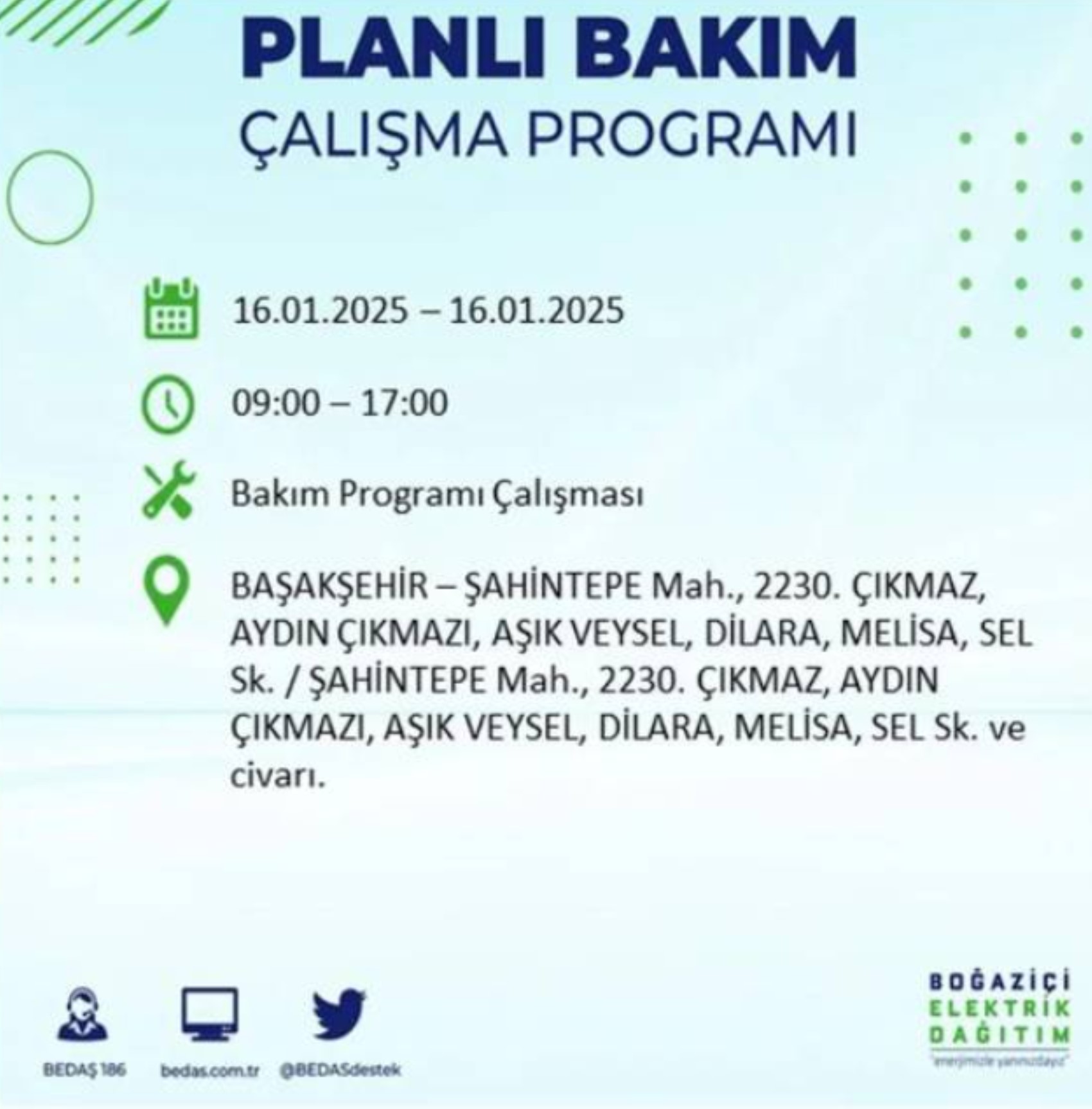 BEDAŞ açıkladı... İstanbul'da elektrik kesintisi: 16 Ocak'ta hangi mahalleler etkilenecek?