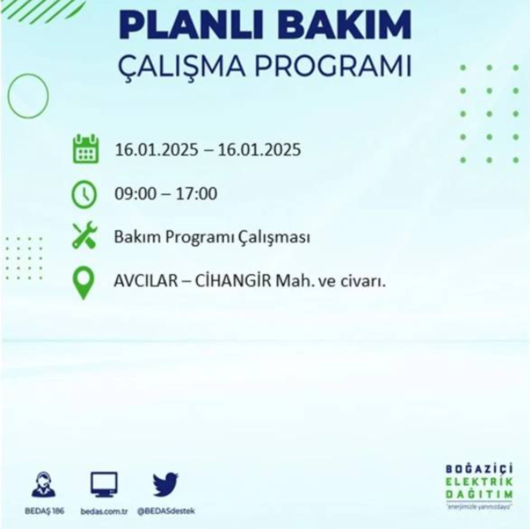 BEDAŞ açıkladı... İstanbul'da elektrik kesintisi: 16 Ocak'ta hangi mahalleler etkilenecek?