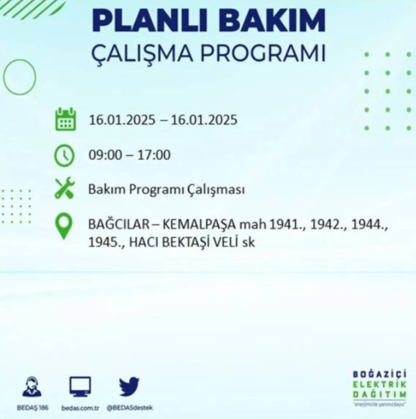 BEDAŞ açıkladı... İstanbul'da elektrik kesintisi: 16 Ocak'ta hangi mahalleler etkilenecek?