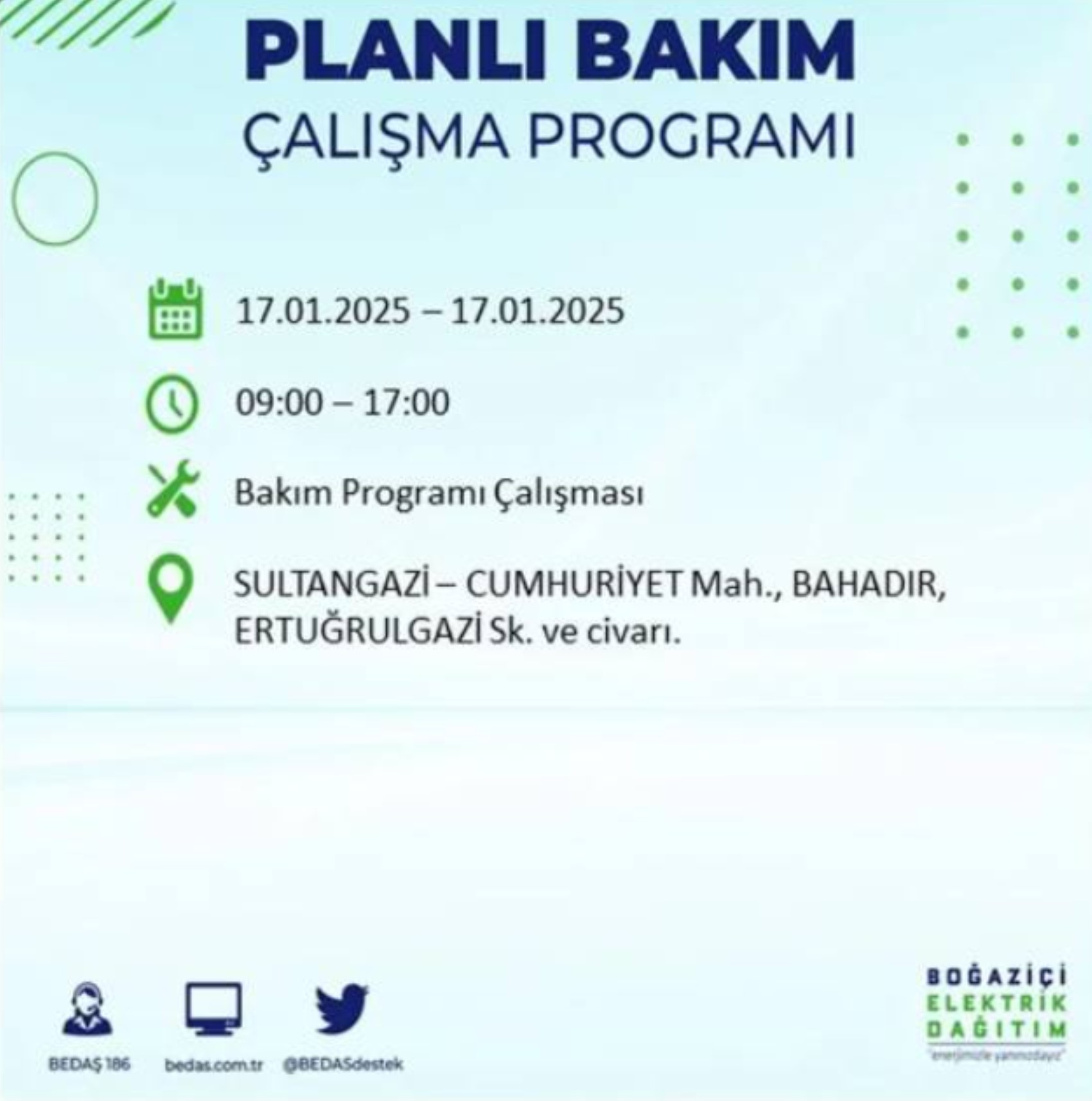 BEDAŞ açıkladı... İstanbul'da elektrik kesintisi: 17 Ocak'ta hangi mahalleler etkilenecek?