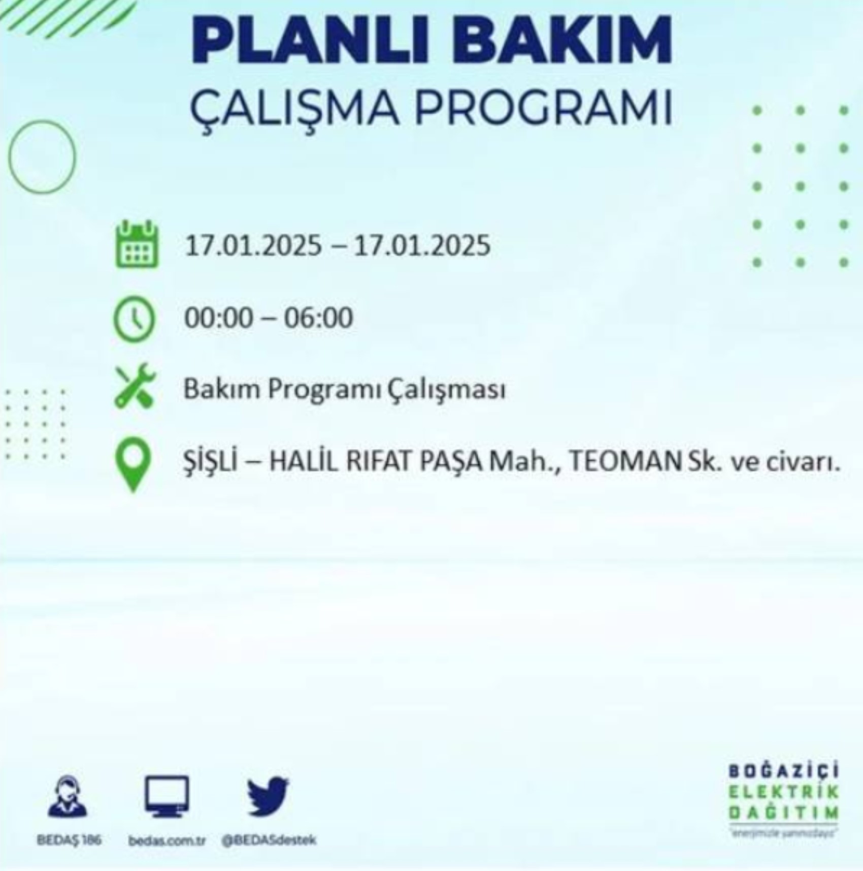 BEDAŞ açıkladı... İstanbul'da elektrik kesintisi: 17 Ocak'ta hangi mahalleler etkilenecek?