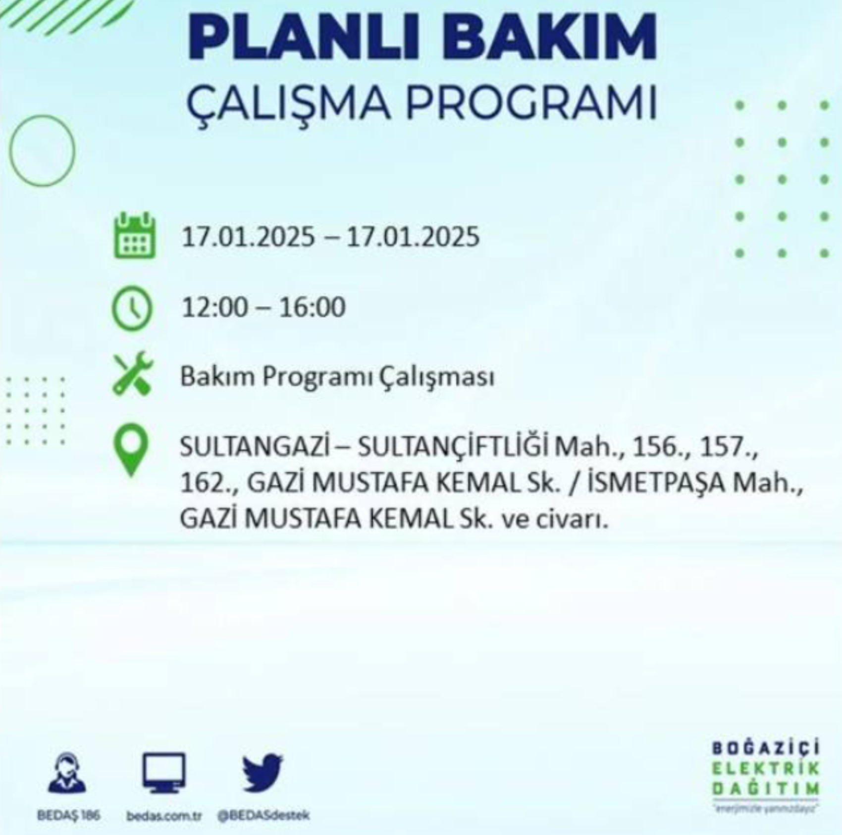 BEDAŞ açıkladı... İstanbul'da elektrik kesintisi: 17 Ocak'ta hangi mahalleler etkilenecek?