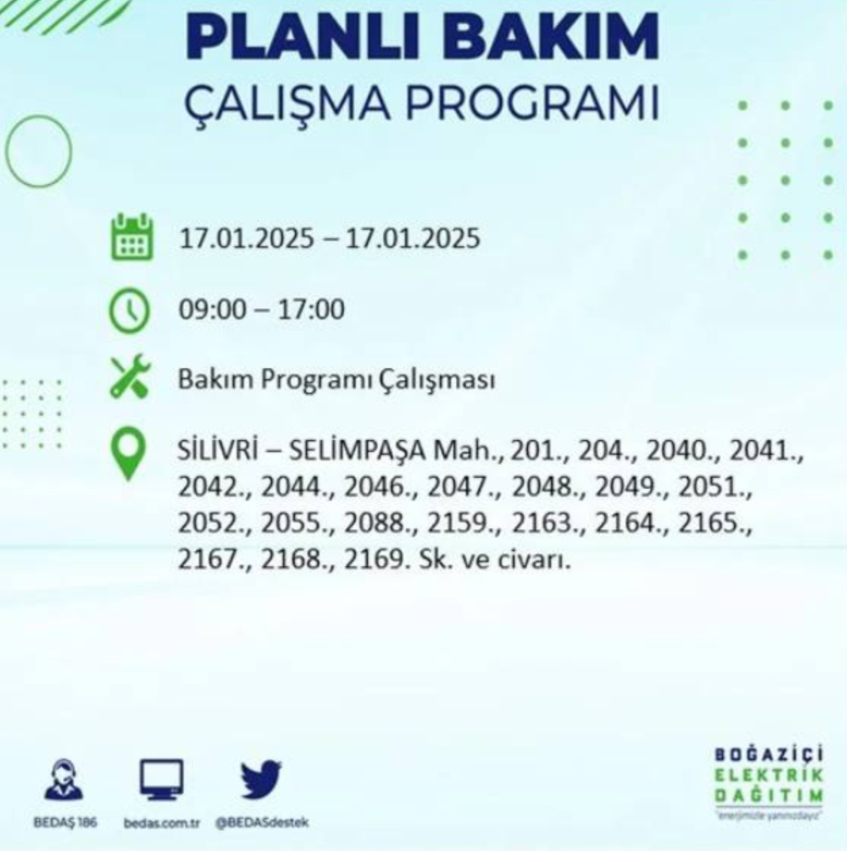 BEDAŞ açıkladı... İstanbul'da elektrik kesintisi: 17 Ocak'ta hangi mahalleler etkilenecek?