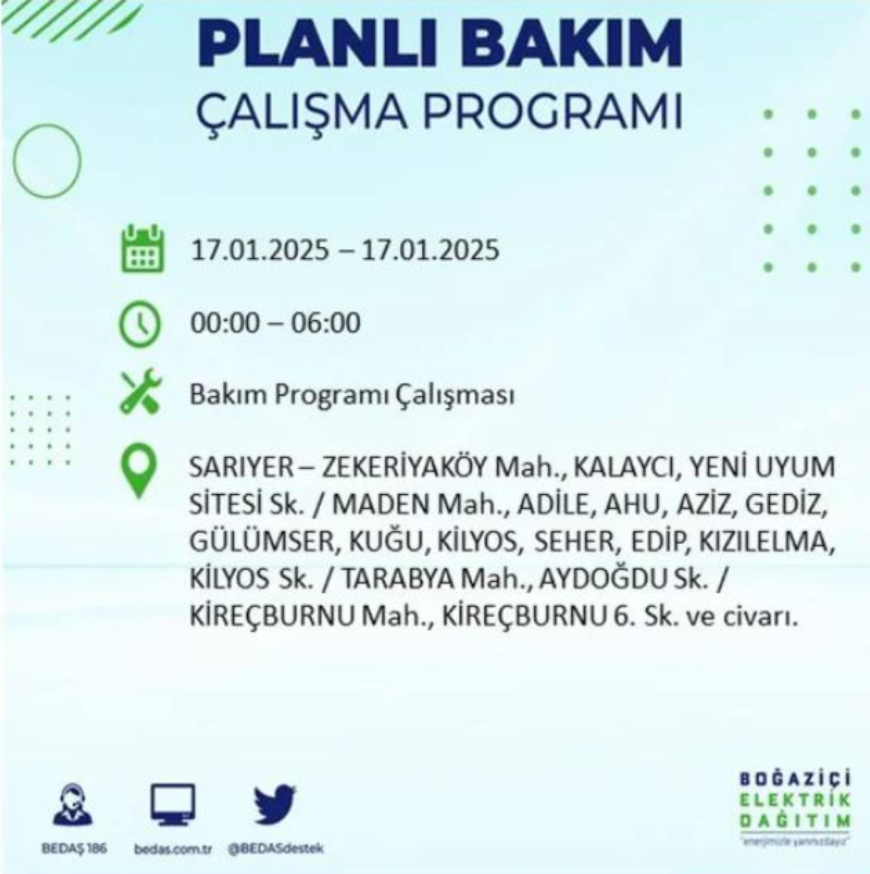 BEDAŞ açıkladı... İstanbul'da elektrik kesintisi: 17 Ocak'ta hangi mahalleler etkilenecek?