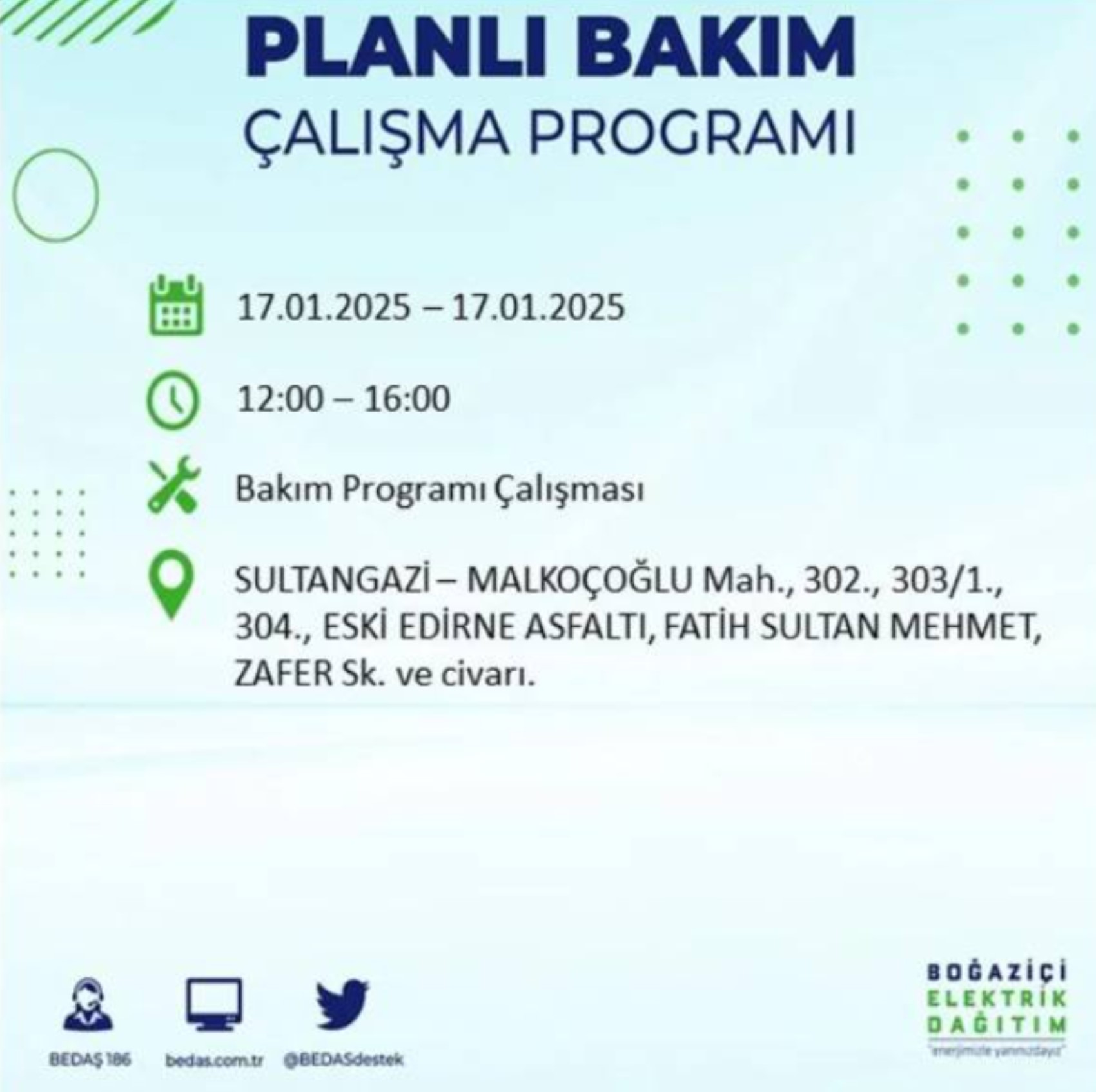 BEDAŞ açıkladı... İstanbul'da elektrik kesintisi: 17 Ocak'ta hangi mahalleler etkilenecek?