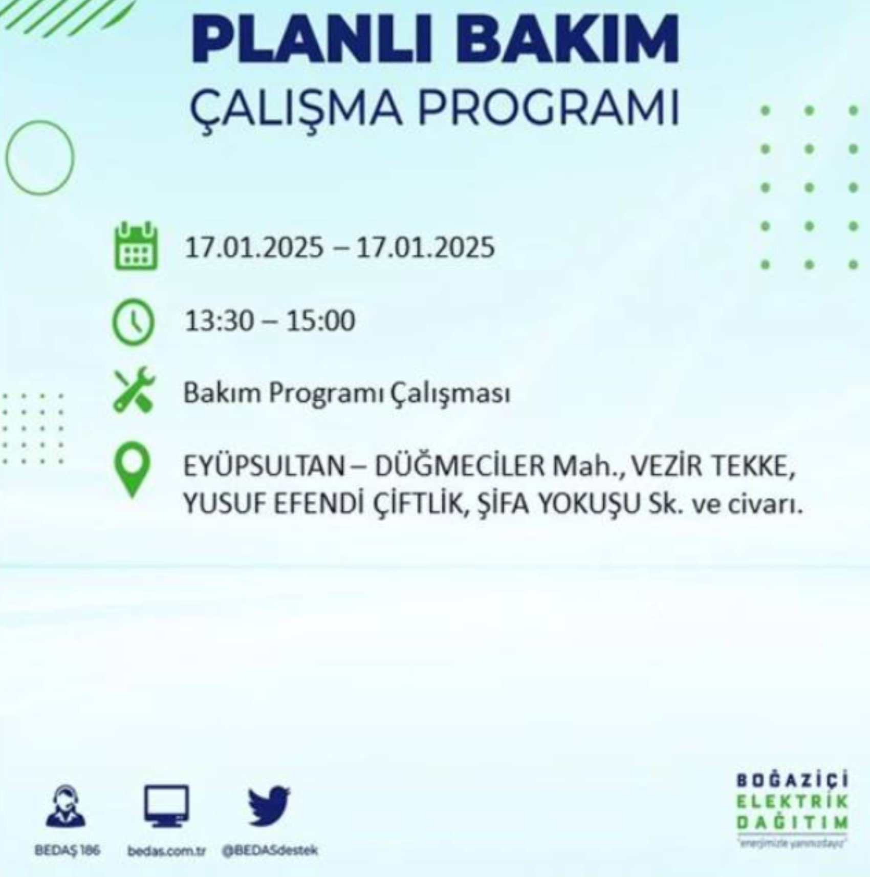 BEDAŞ açıkladı... İstanbul'da elektrik kesintisi: 17 Ocak'ta hangi mahalleler etkilenecek?