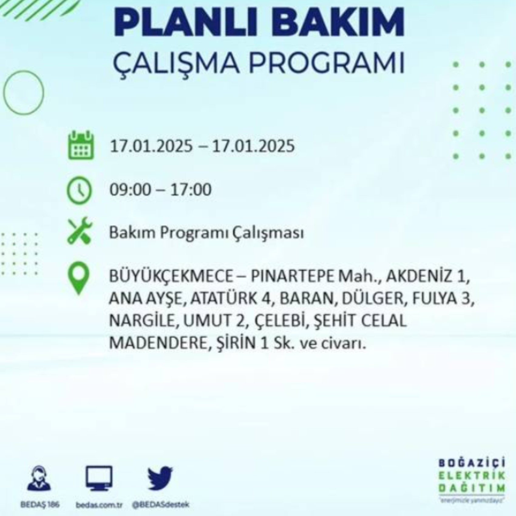 BEDAŞ açıkladı... İstanbul'da elektrik kesintisi: 17 Ocak'ta hangi mahalleler etkilenecek?