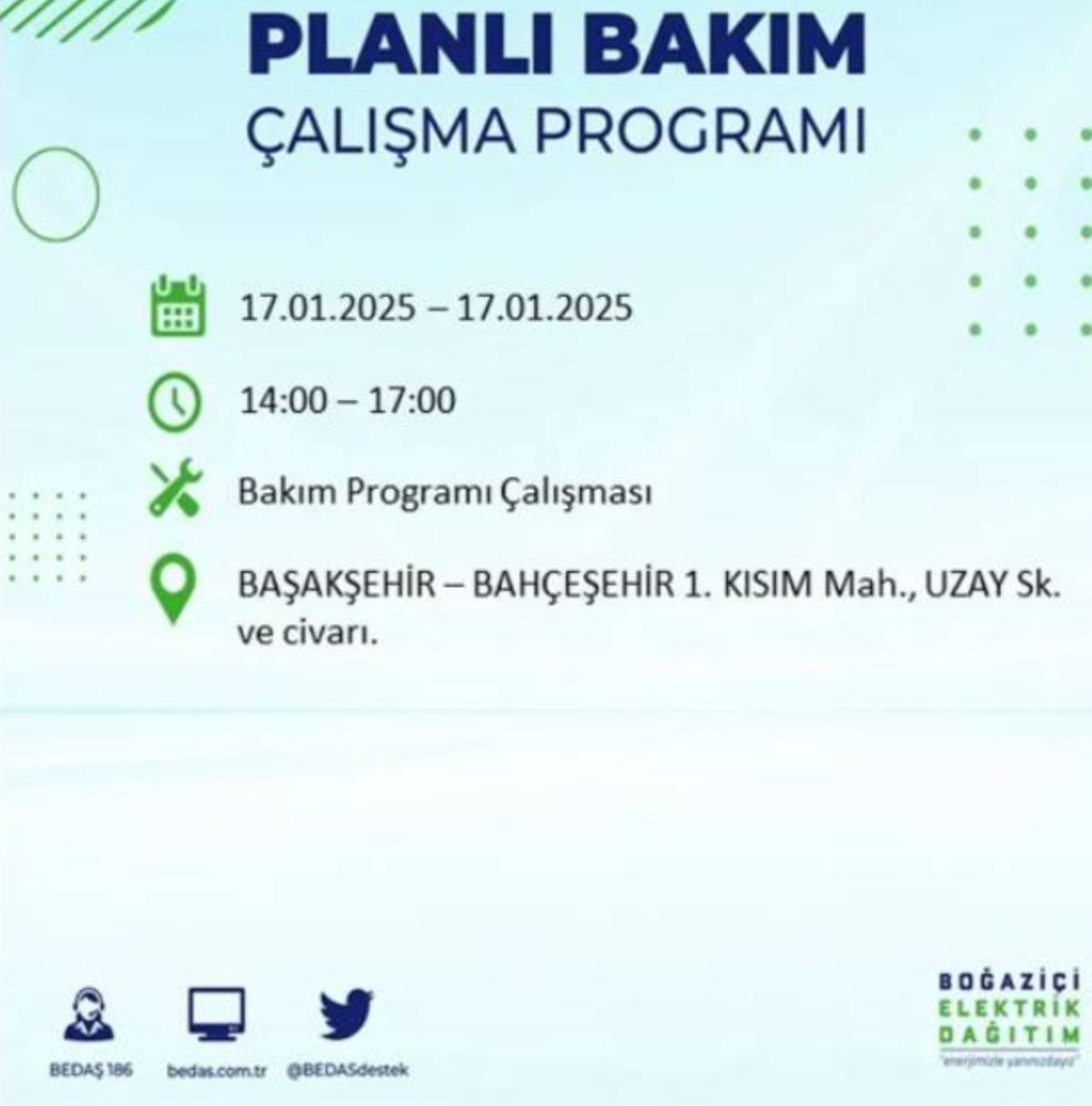 BEDAŞ açıkladı... İstanbul'da elektrik kesintisi: 17 Ocak'ta hangi mahalleler etkilenecek?