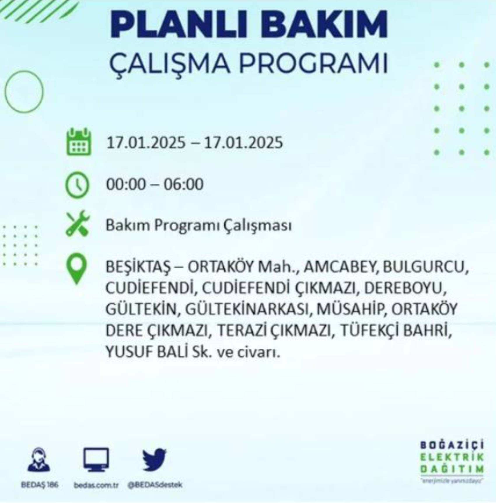 BEDAŞ açıkladı... İstanbul'da elektrik kesintisi: 17 Ocak'ta hangi mahalleler etkilenecek?