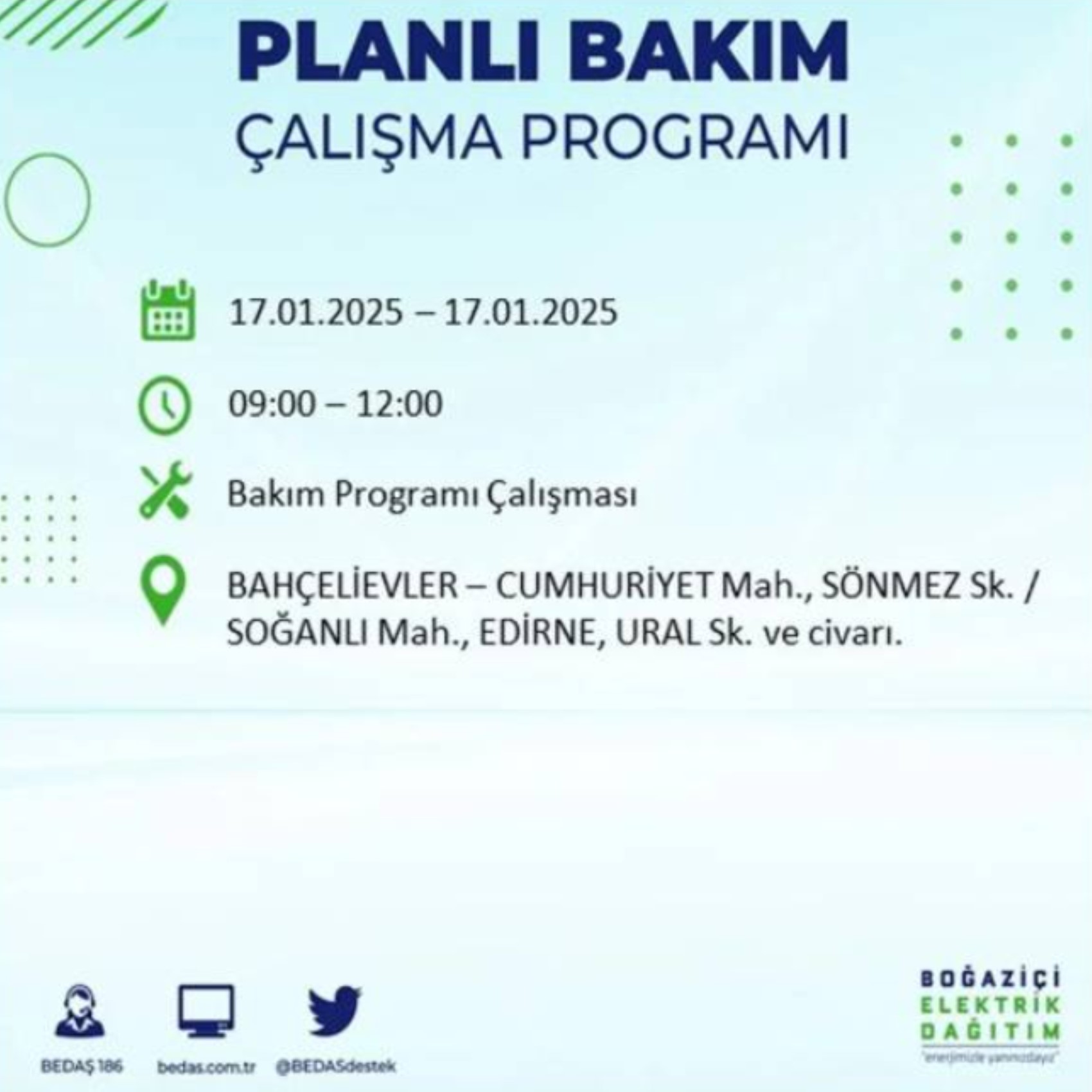 BEDAŞ açıkladı... İstanbul'da elektrik kesintisi: 17 Ocak'ta hangi mahalleler etkilenecek?