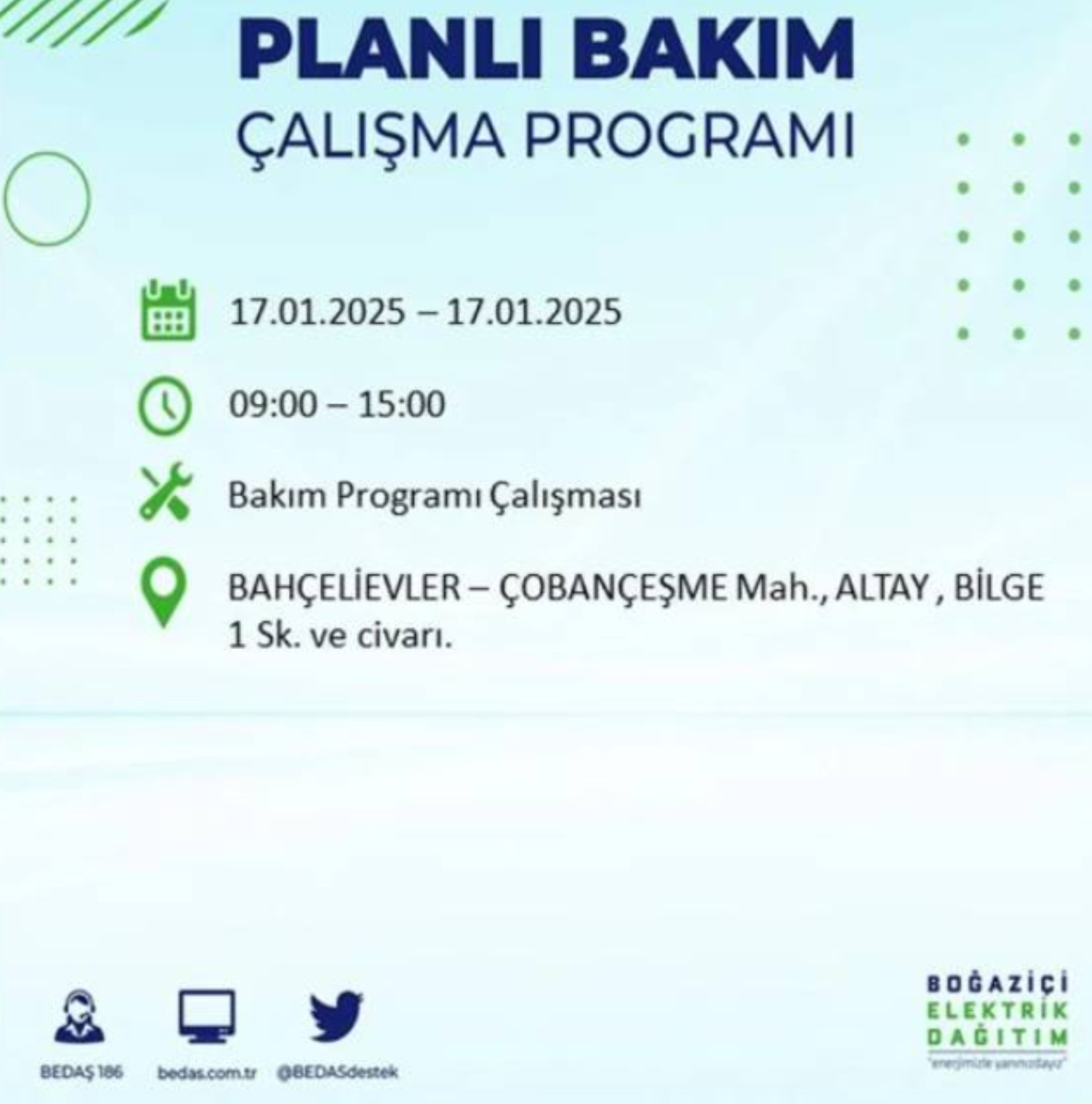 BEDAŞ açıkladı... İstanbul'da elektrik kesintisi: 17 Ocak'ta hangi mahalleler etkilenecek?