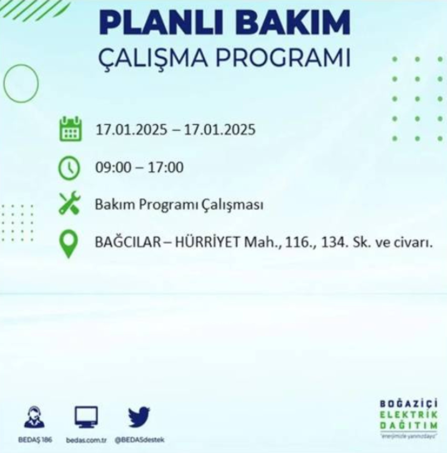 BEDAŞ açıkladı... İstanbul'da elektrik kesintisi: 17 Ocak'ta hangi mahalleler etkilenecek?