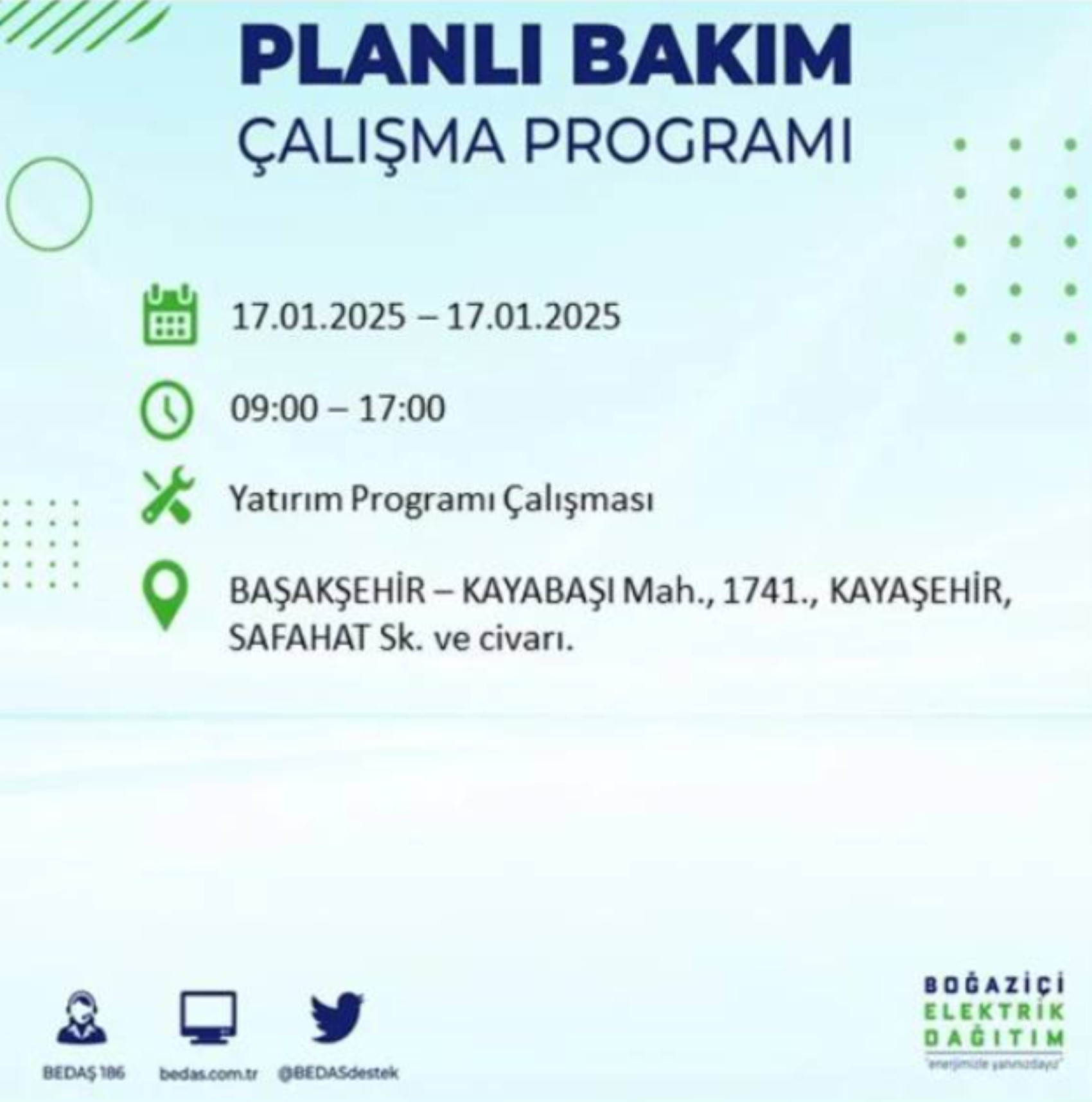 BEDAŞ açıkladı... İstanbul'da elektrik kesintisi: 17 Ocak'ta hangi mahalleler etkilenecek?