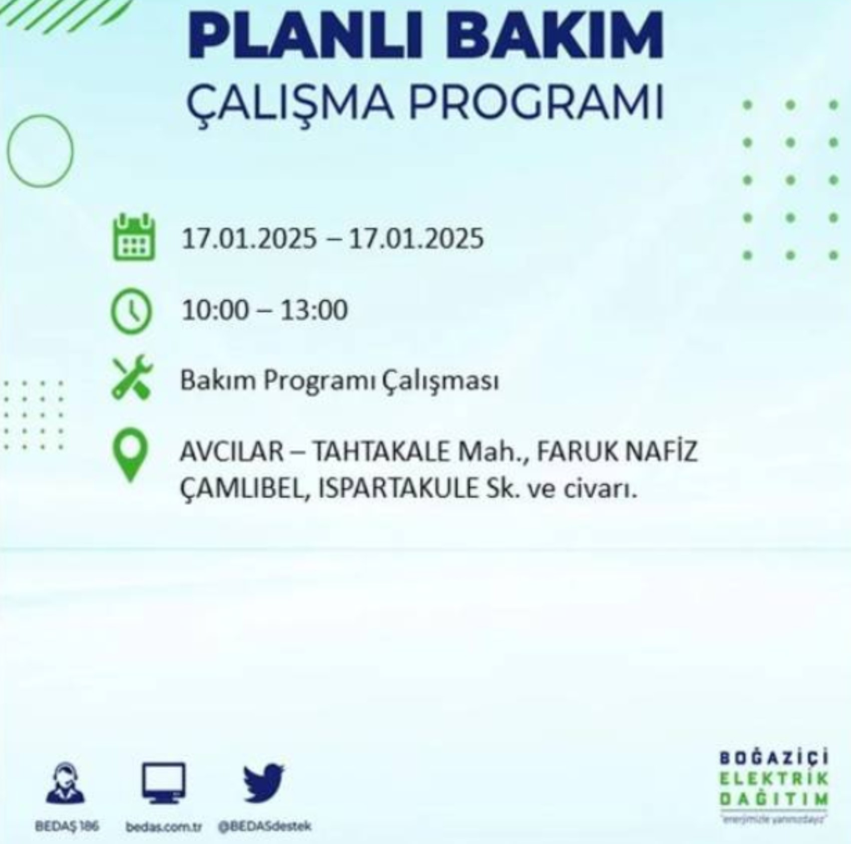 BEDAŞ açıkladı... İstanbul'da elektrik kesintisi: 17 Ocak'ta hangi mahalleler etkilenecek?