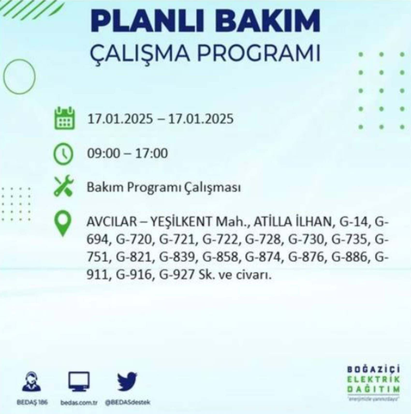 BEDAŞ açıkladı... İstanbul'da elektrik kesintisi: 17 Ocak'ta hangi mahalleler etkilenecek?