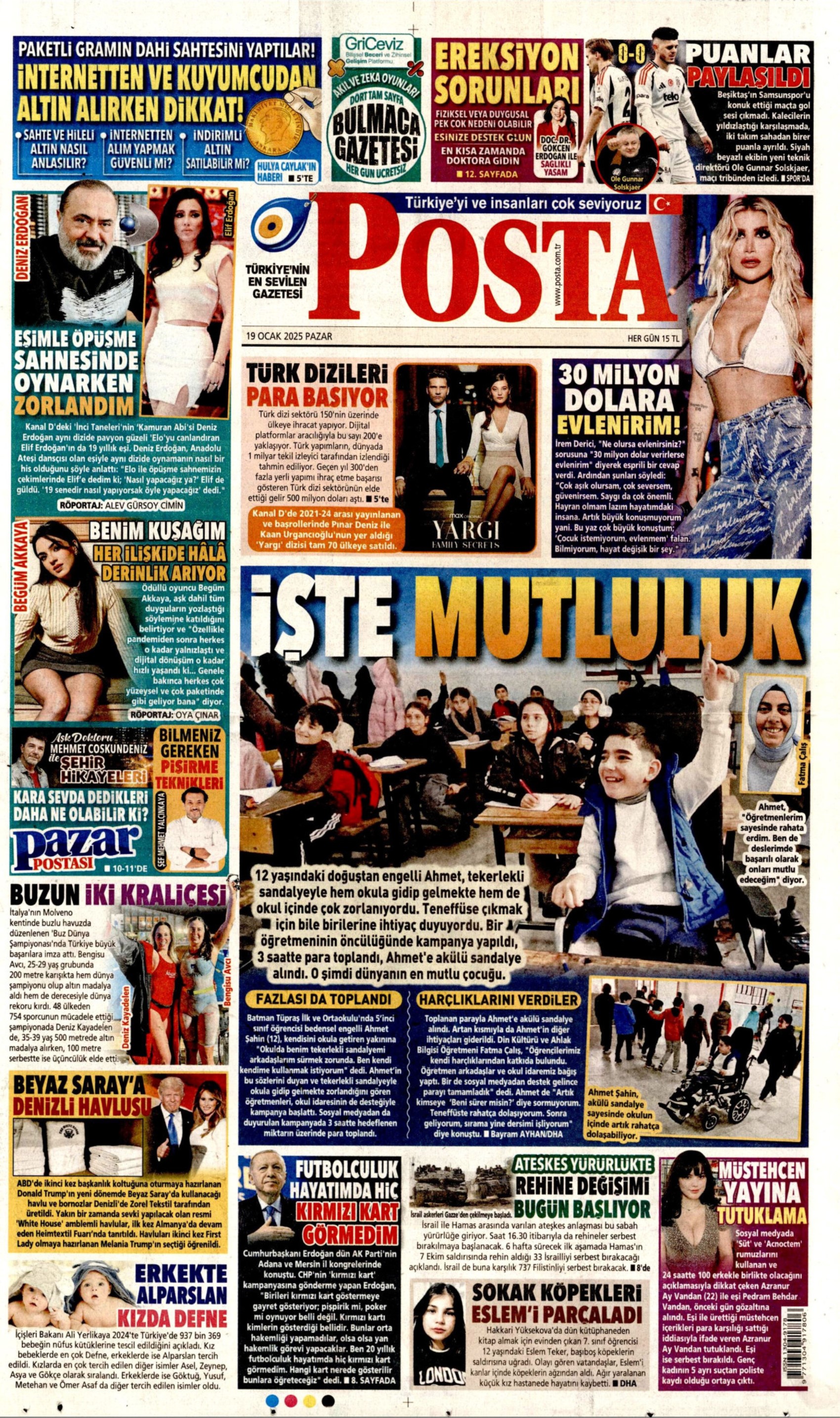 19 Ocak 2025 gazete manşetleri: Erdoğan ve Özel arasındaki 'turp' polemiği gazetelerde