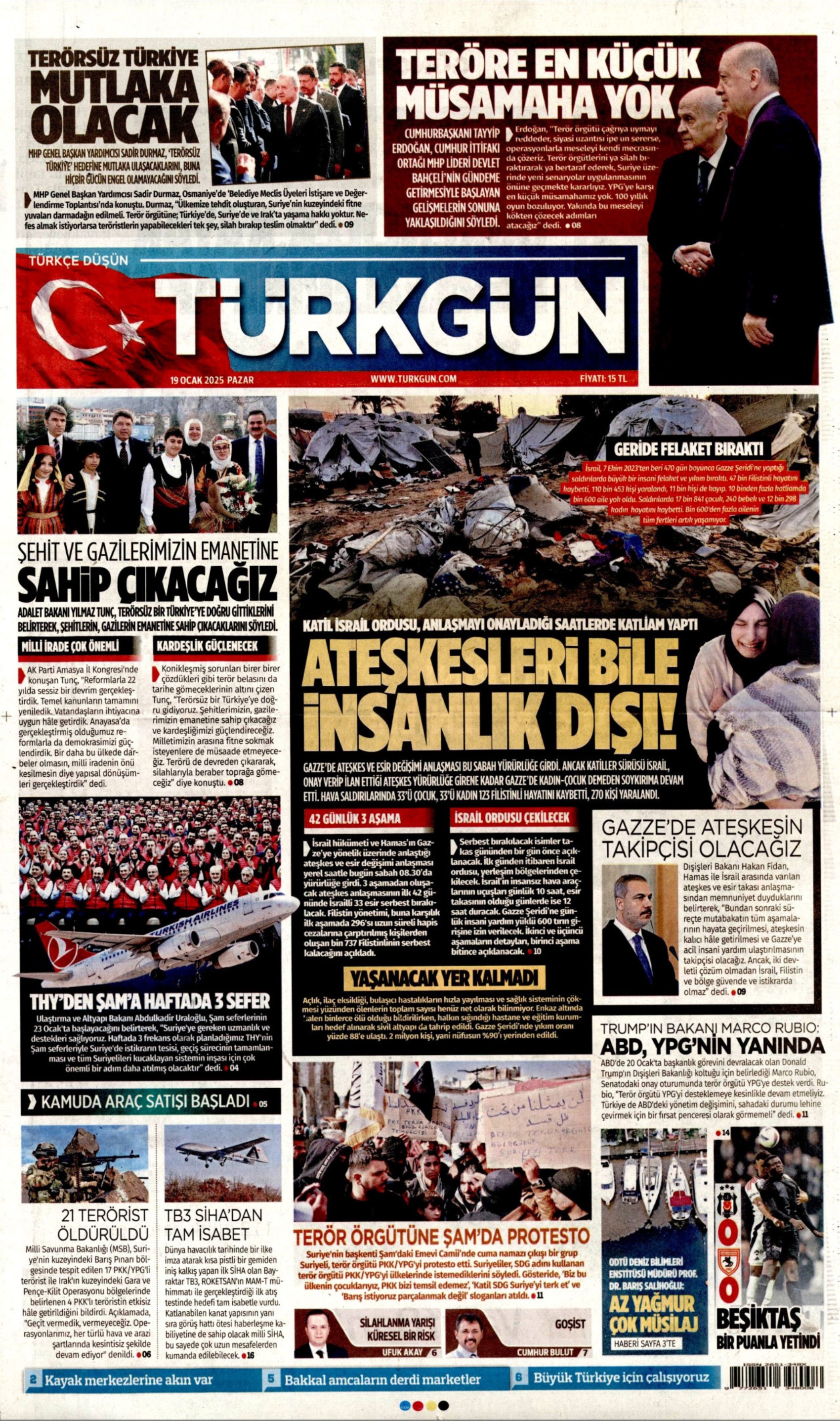 19 Ocak 2025 gazete manşetleri: Erdoğan ve Özel arasındaki 'turp' polemiği gazetelerde