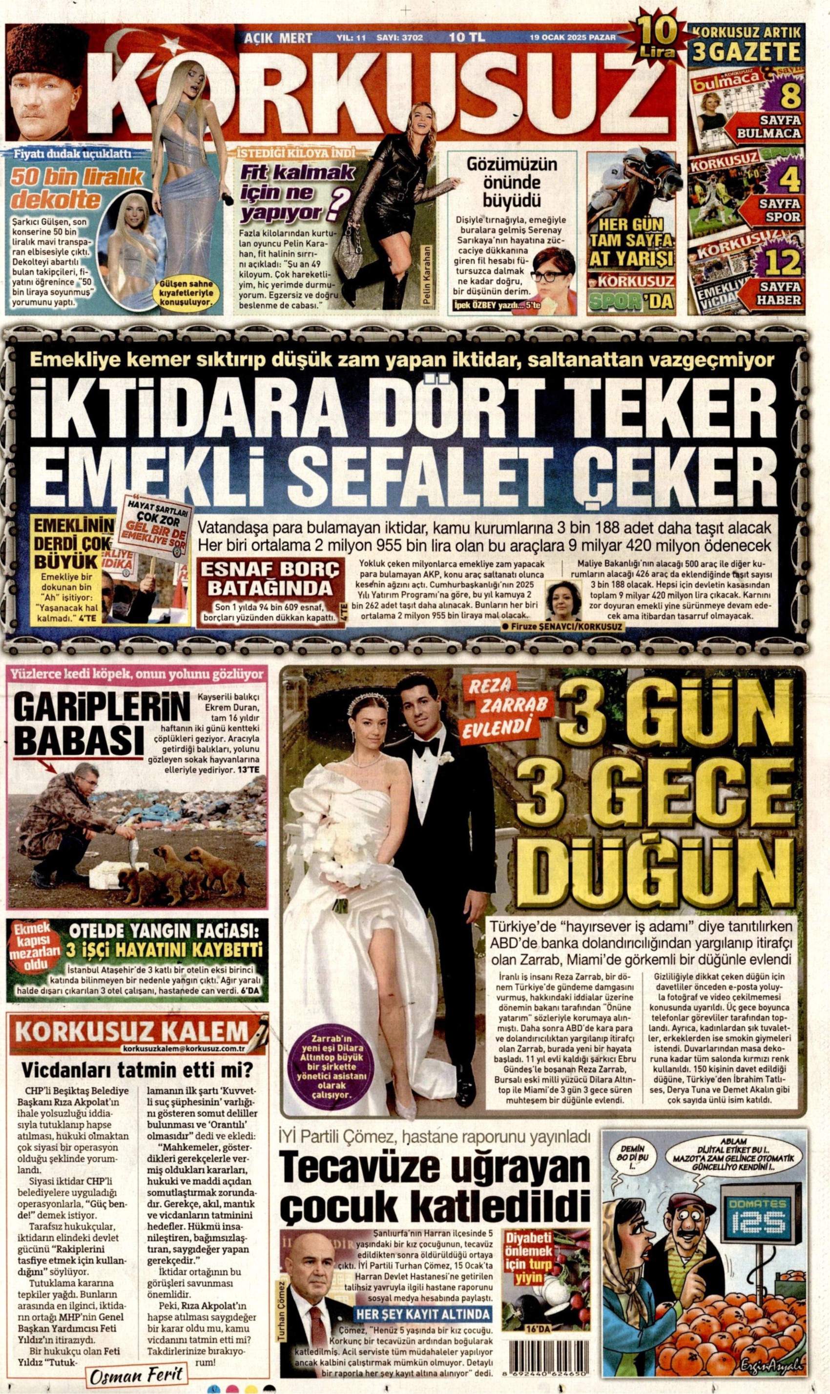 19 Ocak 2025 gazete manşetleri: Erdoğan ve Özel arasındaki 'turp' polemiği gazetelerde