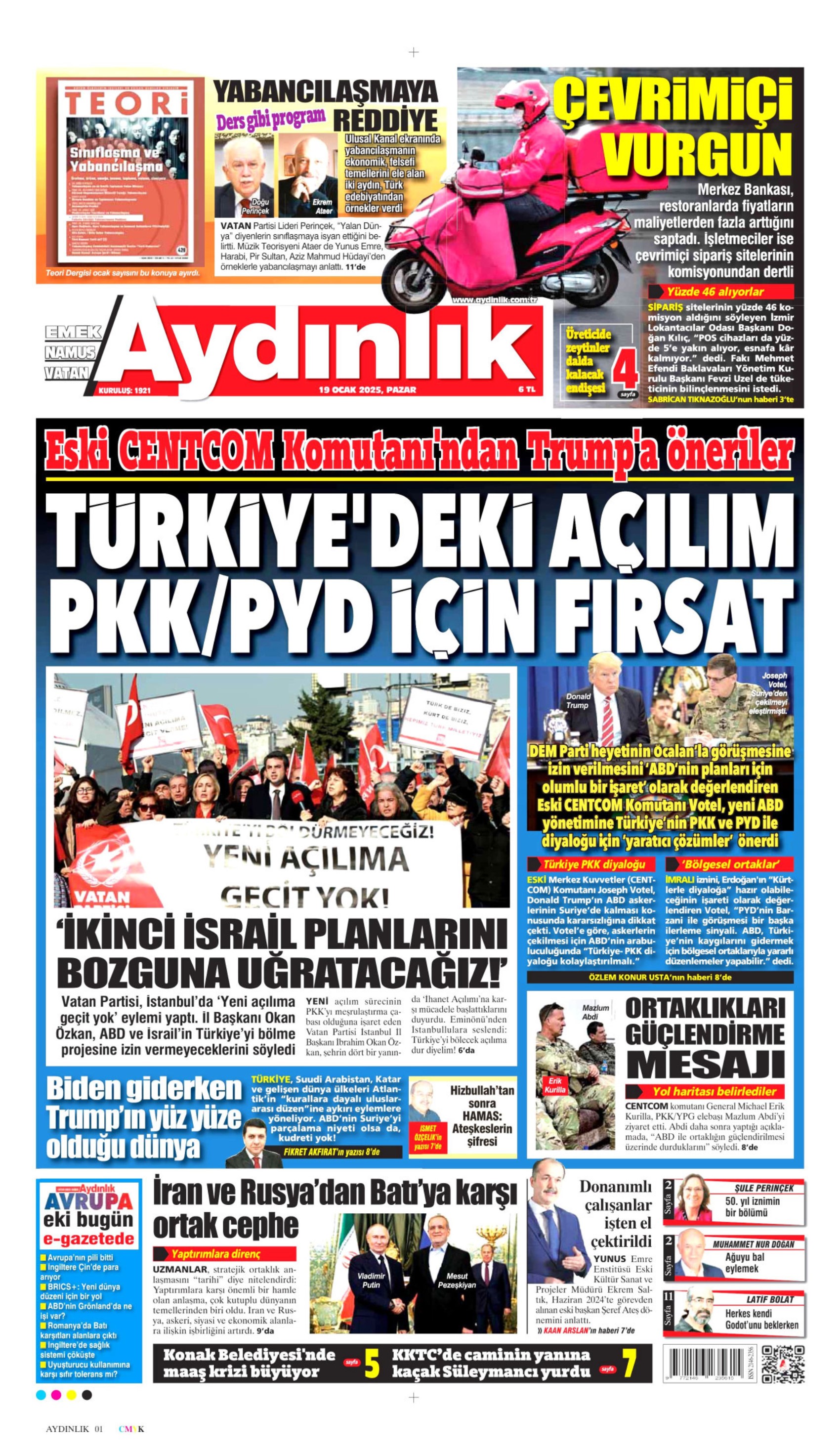 19 Ocak 2025 gazete manşetleri: Erdoğan ve Özel arasındaki 'turp' polemiği gazetelerde
