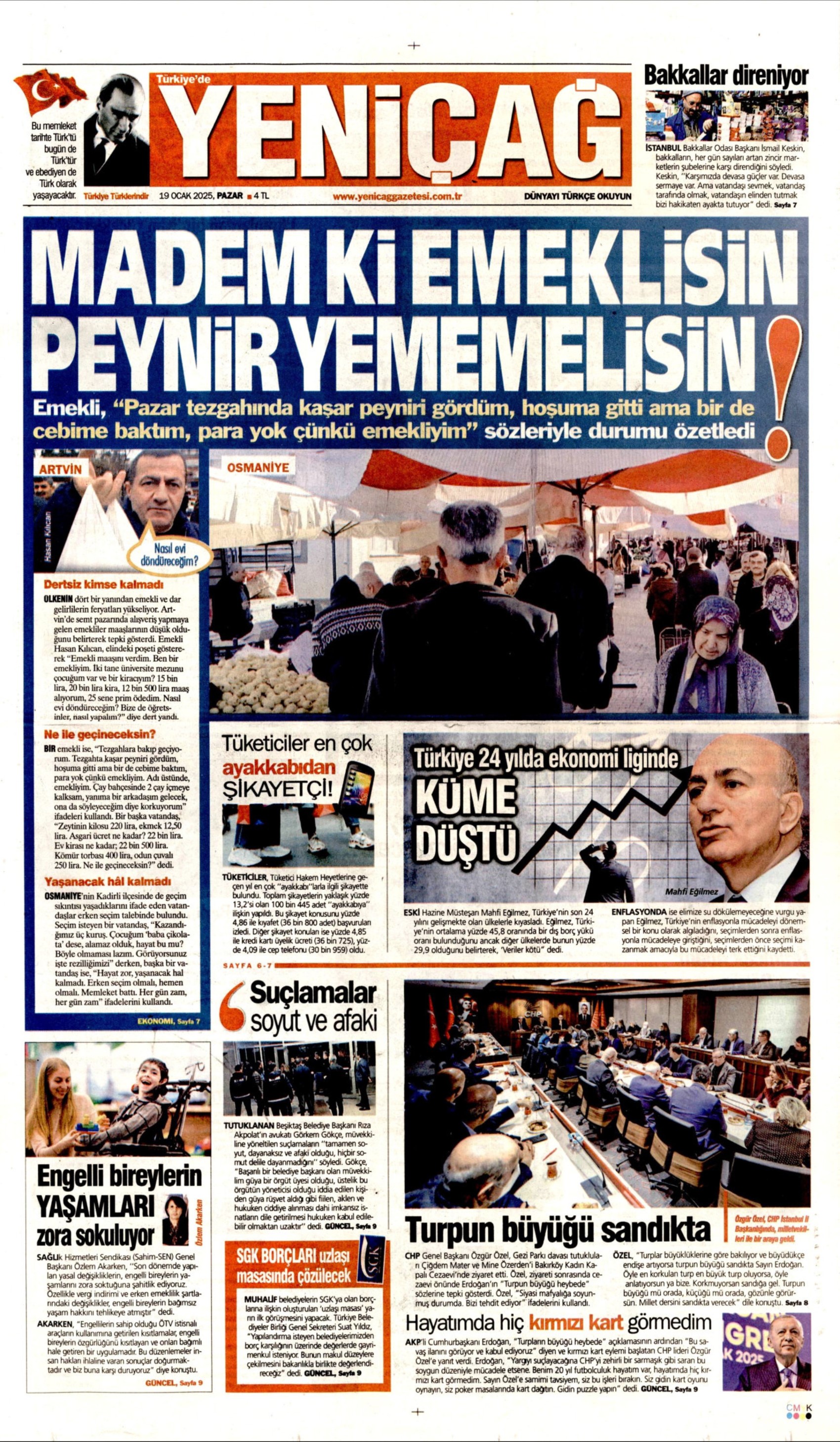 19 Ocak 2025 gazete manşetleri: Erdoğan ve Özel arasındaki 'turp' polemiği gazetelerde