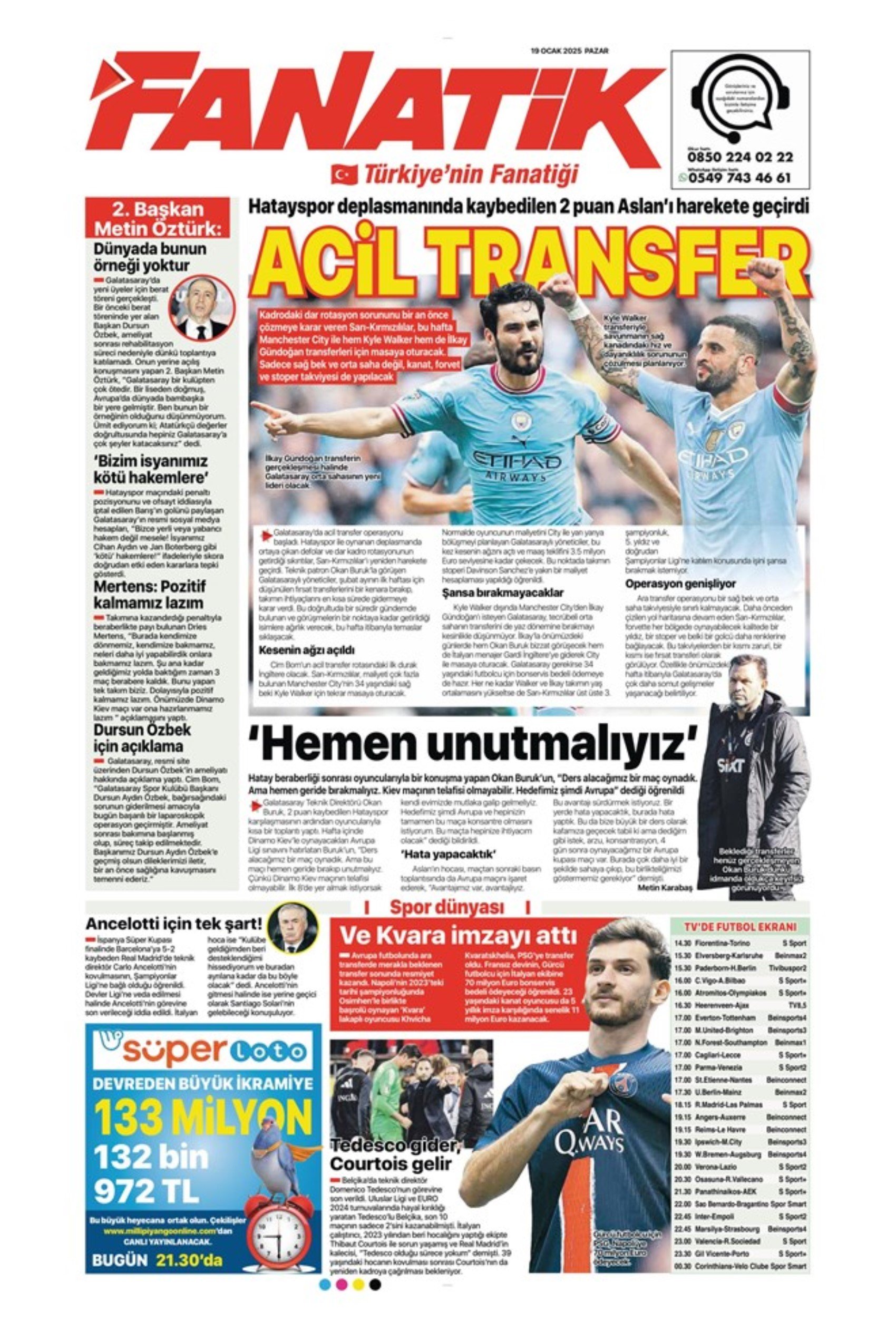 19 Ocak sporun manşetleri... İlkay Gündoğan transferi için bütün şartlar oluştu: Beşiktaş Samsunspor'a takıldı