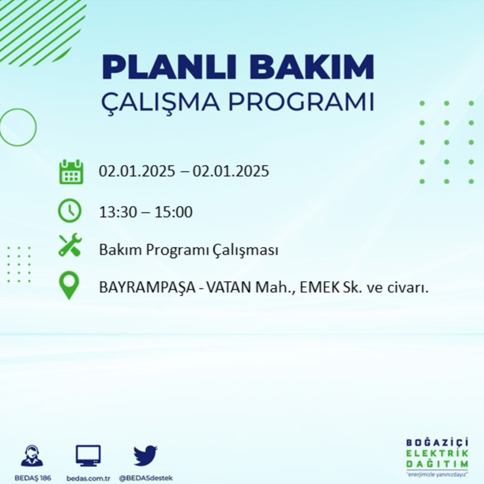 BEDAŞ açıkladı... İstanbul'da elektrik kesintisi: 2 Ocak'ta hangi mahalleler etkilenecek?