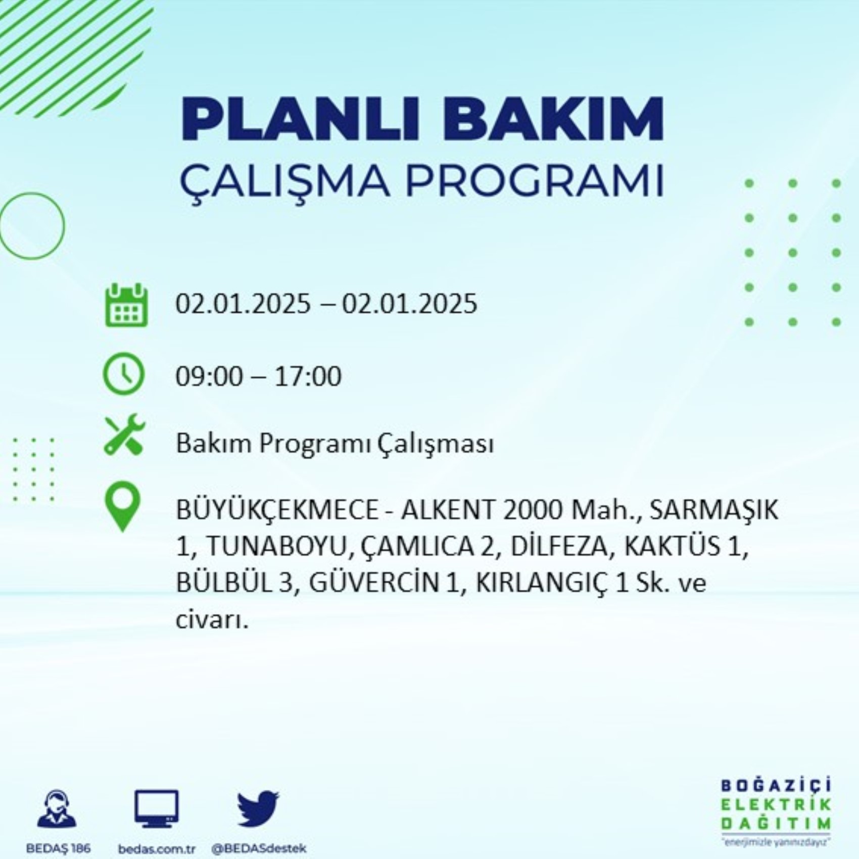 BEDAŞ açıkladı... İstanbul'da elektrik kesintisi: 2 Ocak'ta hangi mahalleler etkilenecek?