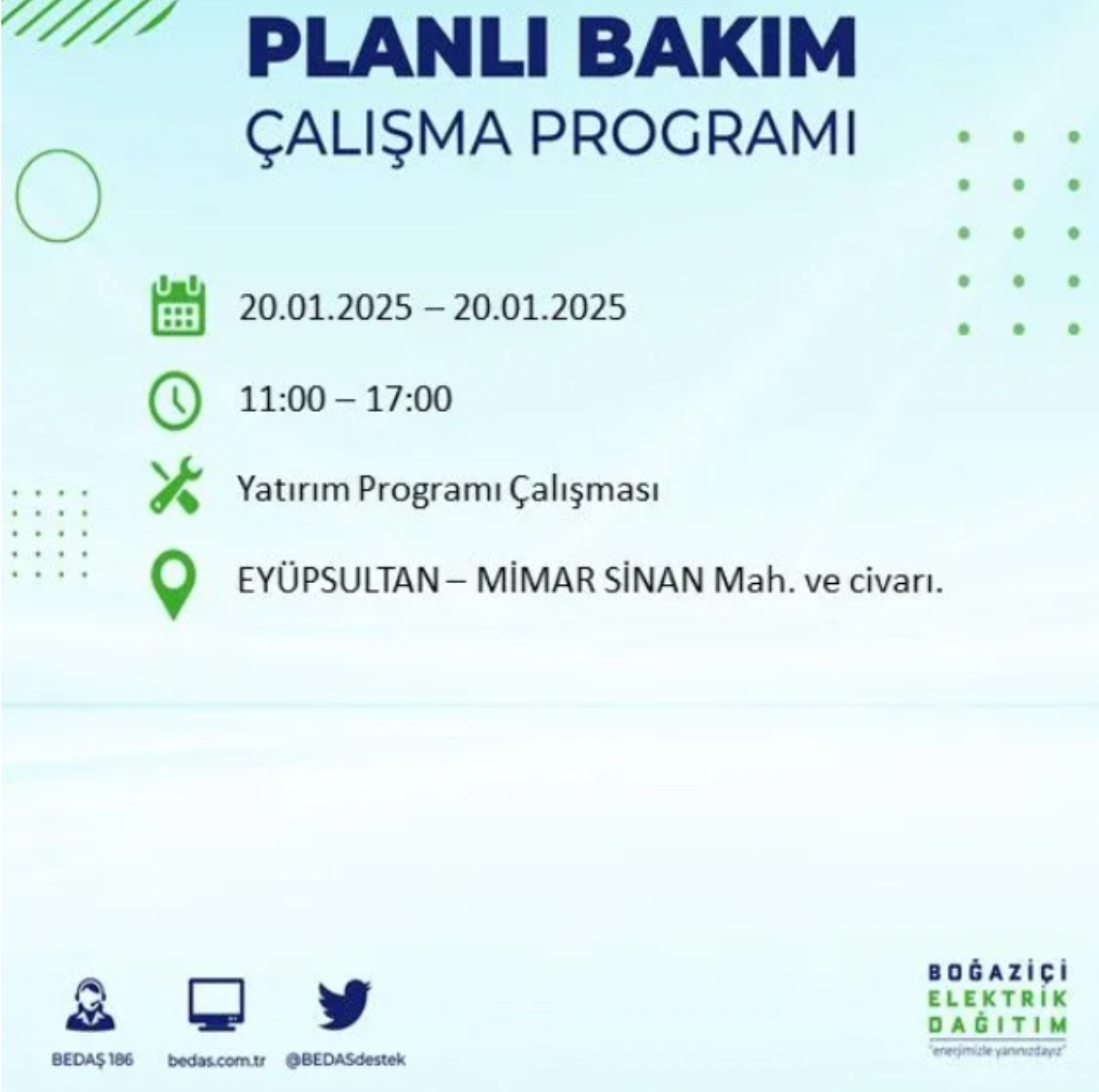 BEDAŞ açıkladı... İstanbul'da elektrik kesintisi: 20 Ocak'ta hangi mahalleler etkilenecek?