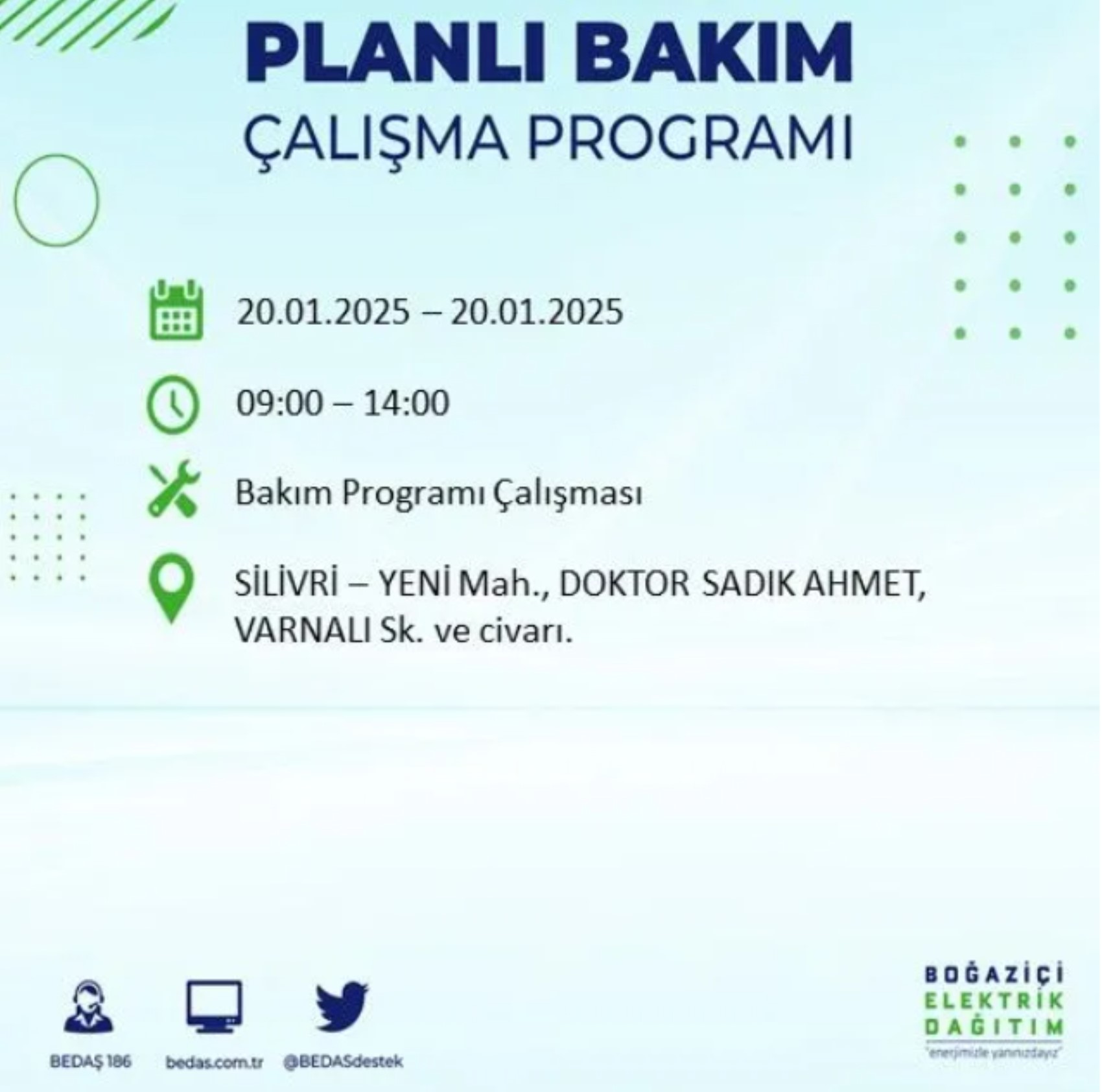 BEDAŞ açıkladı... İstanbul'da elektrik kesintisi: 20 Ocak'ta hangi mahalleler etkilenecek?