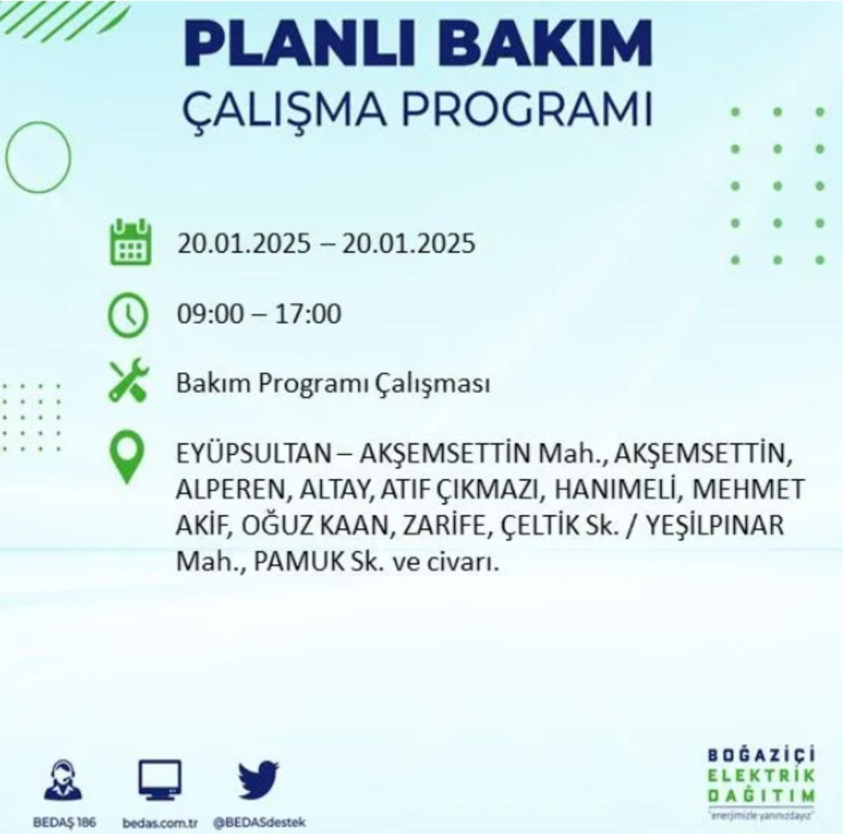 BEDAŞ açıkladı... İstanbul'da elektrik kesintisi: 20 Ocak'ta hangi mahalleler etkilenecek?