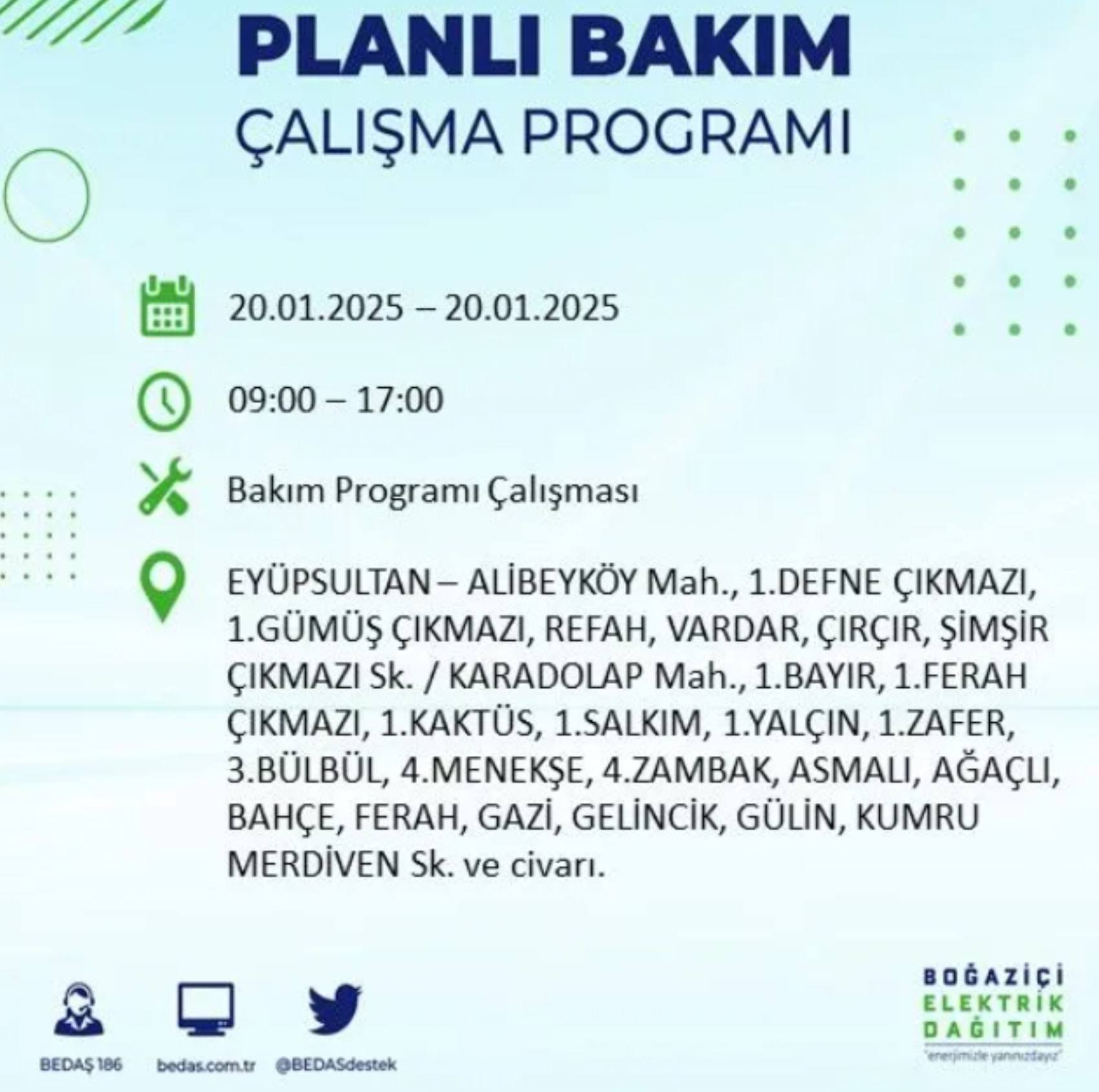 BEDAŞ açıkladı... İstanbul'da elektrik kesintisi: 20 Ocak'ta hangi mahalleler etkilenecek?