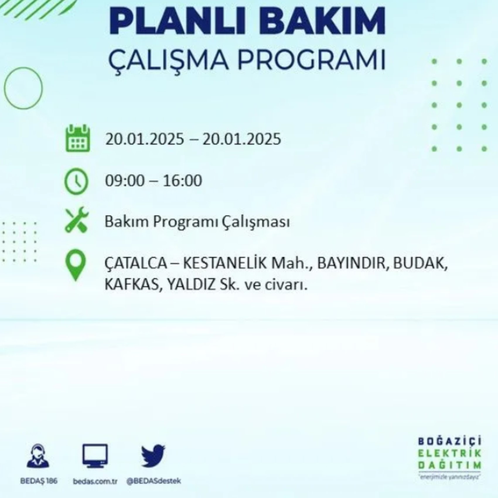 BEDAŞ açıkladı... İstanbul'da elektrik kesintisi: 20 Ocak'ta hangi mahalleler etkilenecek?