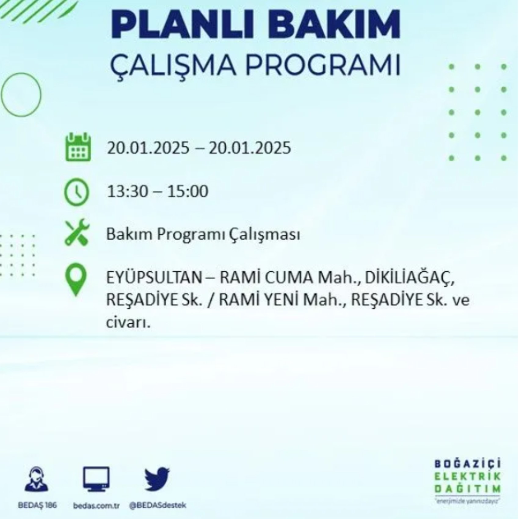 BEDAŞ açıkladı... İstanbul'da elektrik kesintisi: 20 Ocak'ta hangi mahalleler etkilenecek?