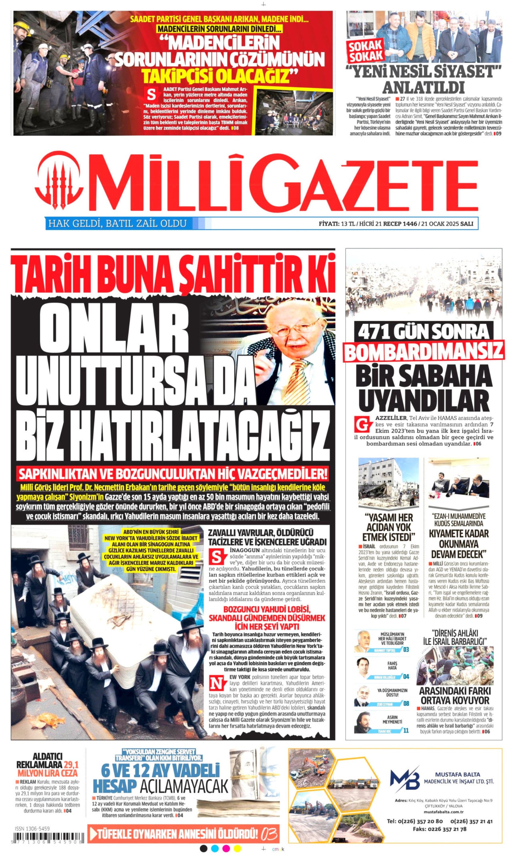 21 Ocak 2025 gazete manşetleri: Gazeteler, Ekrem İmamoğlu ve Ümit Özdağ’a açılan soruşturmaları nasıl gördü?