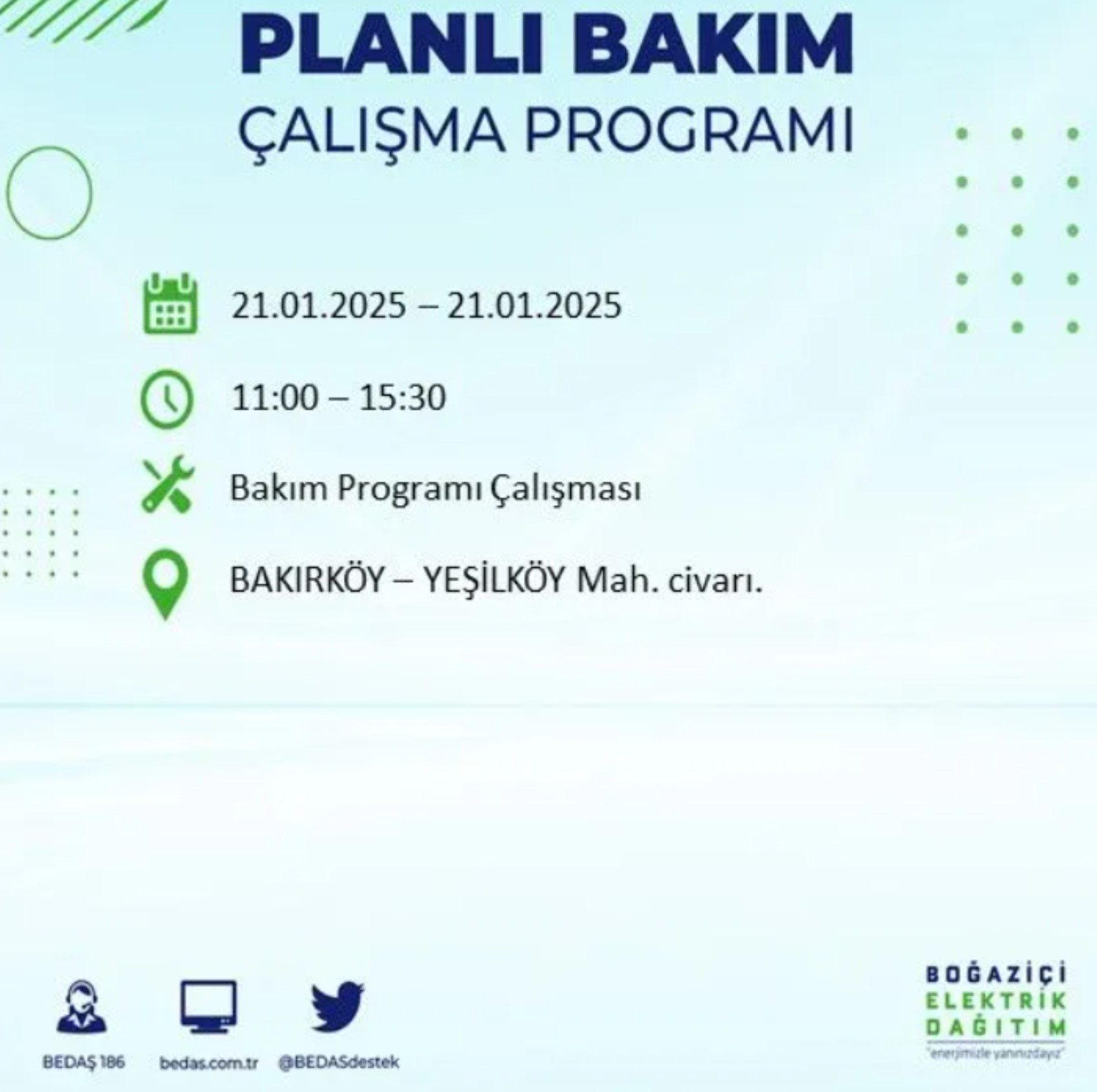 BEDAŞ açıkladı... İstanbul'da elektrik kesintisi: 21 Ocak'ta hangi mahalleler etkilenecek?