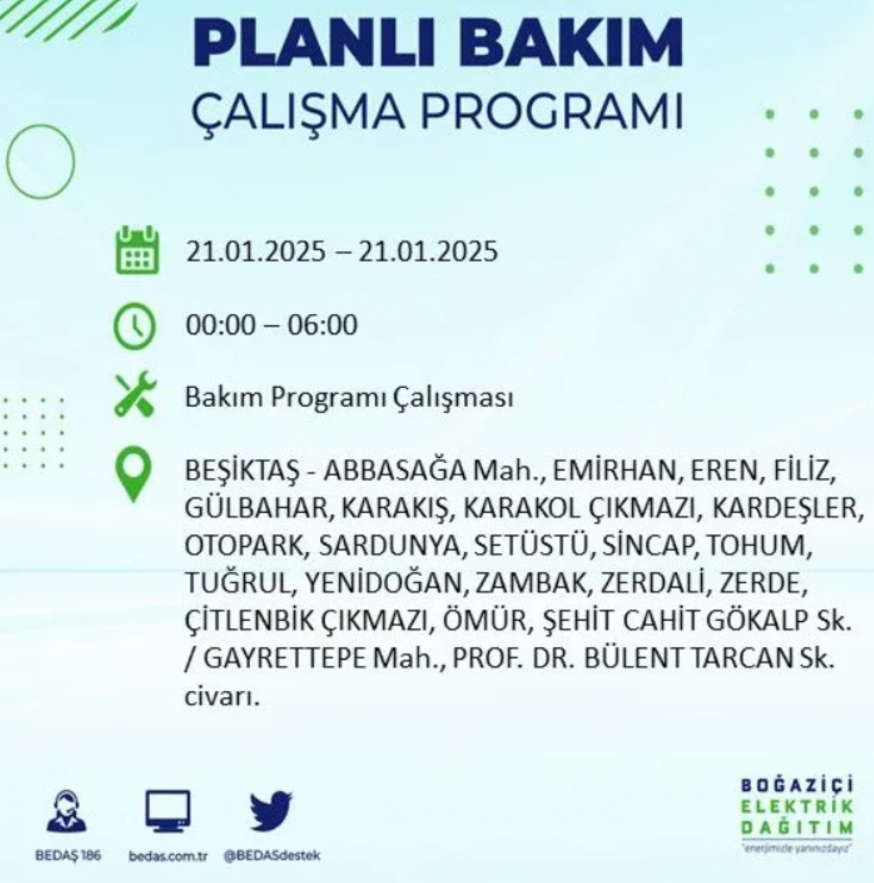 BEDAŞ açıkladı... İstanbul'da elektrik kesintisi: 21 Ocak'ta hangi mahalleler etkilenecek?