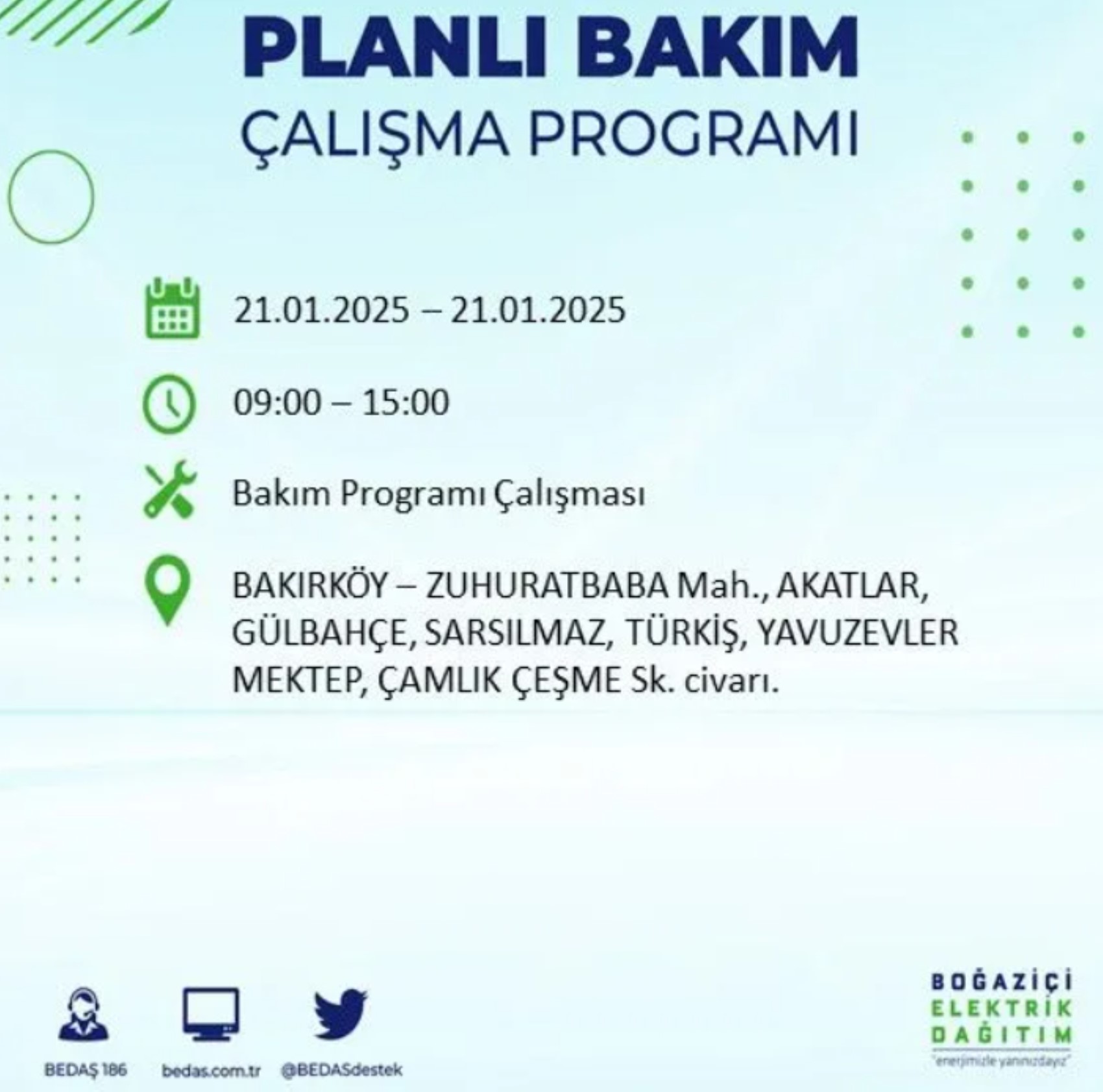 BEDAŞ açıkladı... İstanbul'da elektrik kesintisi: 21 Ocak'ta hangi mahalleler etkilenecek?