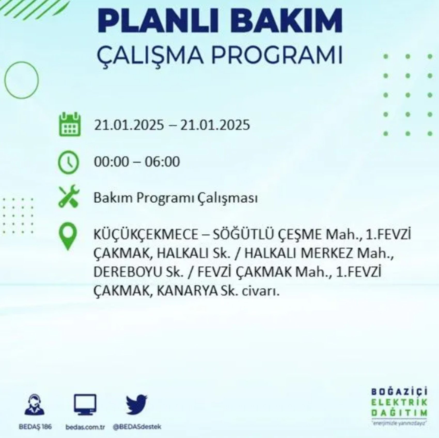 BEDAŞ açıkladı... İstanbul'da elektrik kesintisi: 21 Ocak'ta hangi mahalleler etkilenecek?