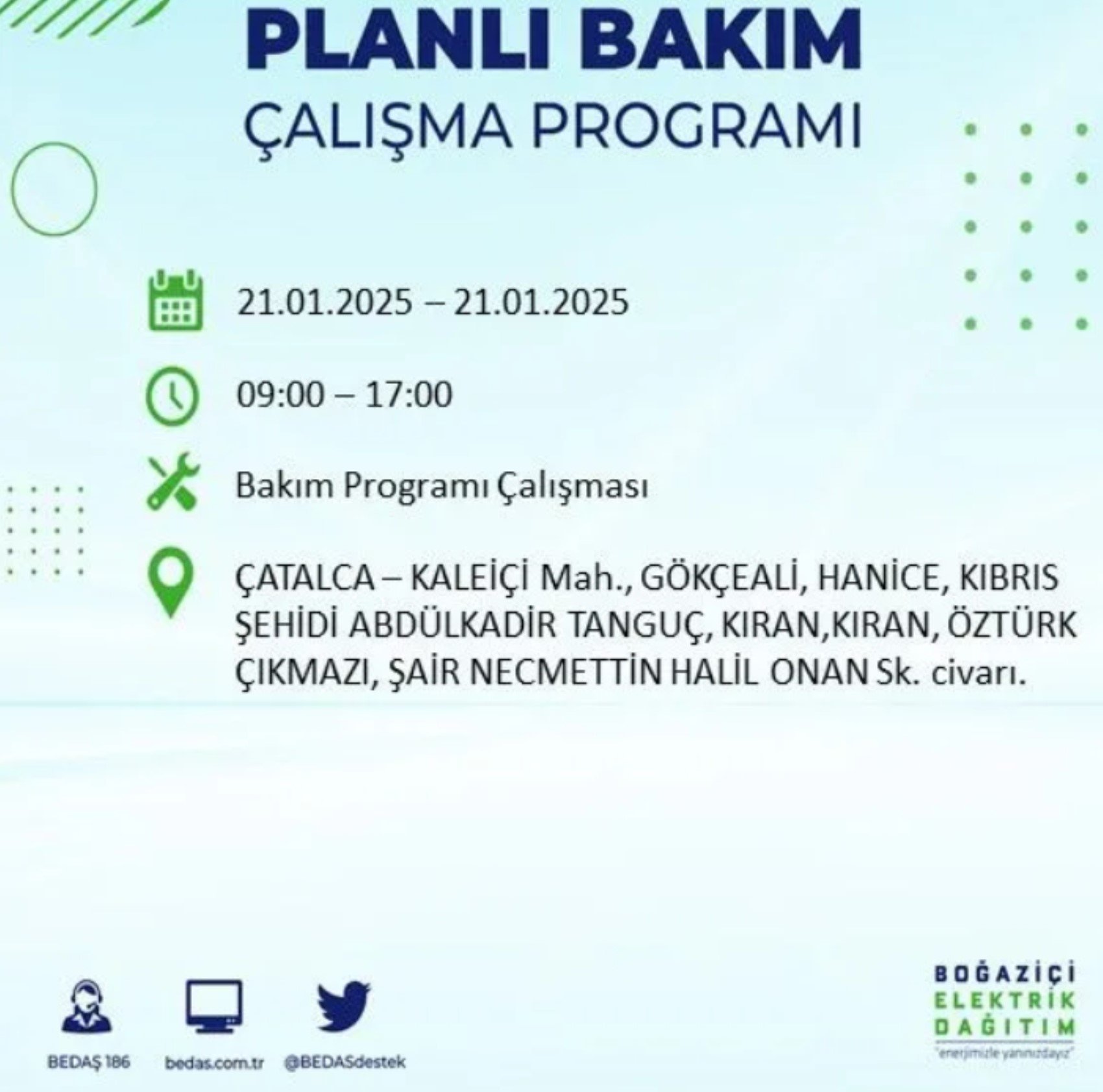 BEDAŞ açıkladı... İstanbul'da elektrik kesintisi: 21 Ocak'ta hangi mahalleler etkilenecek?