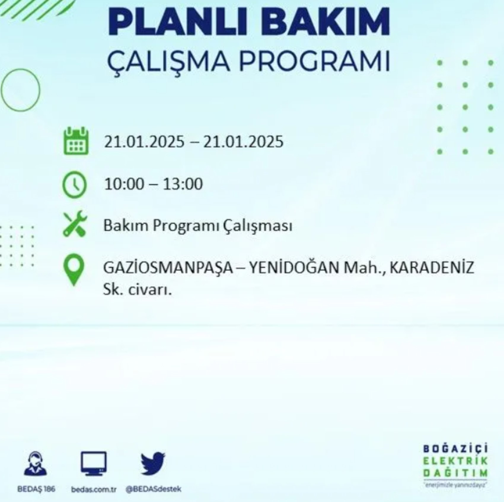 BEDAŞ açıkladı... İstanbul'da elektrik kesintisi: 21 Ocak'ta hangi mahalleler etkilenecek?