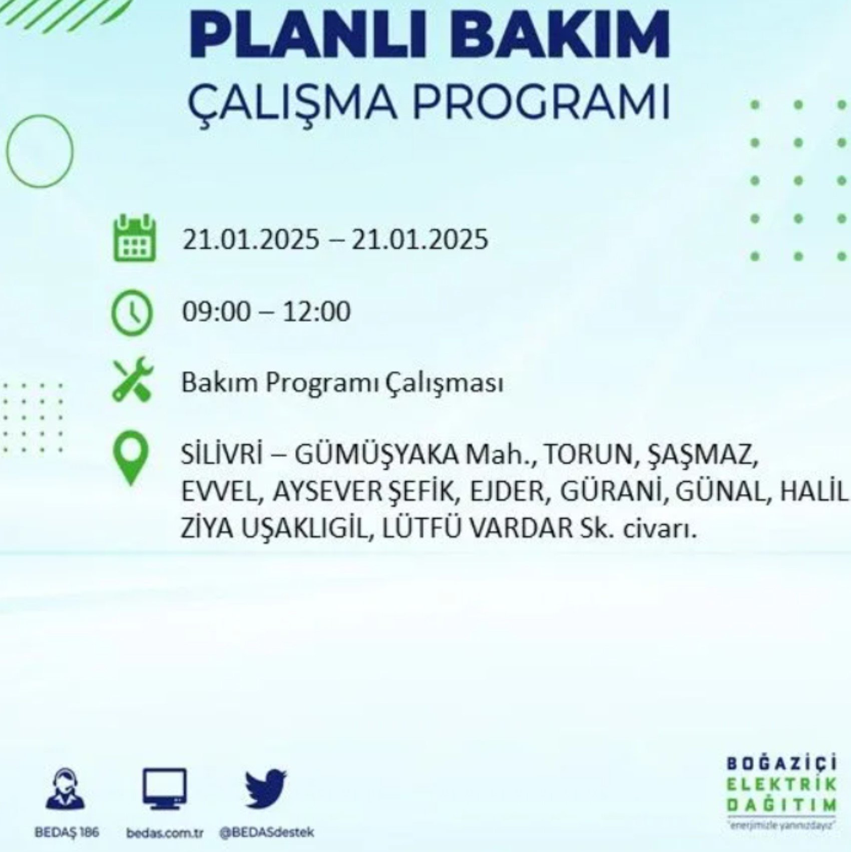 BEDAŞ açıkladı... İstanbul'da elektrik kesintisi: 21 Ocak'ta hangi mahalleler etkilenecek?