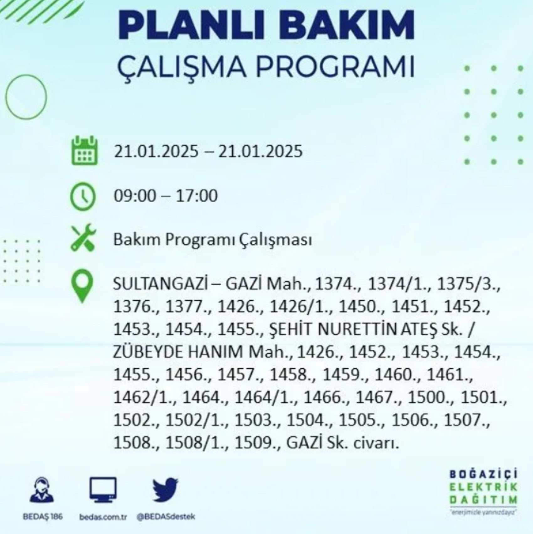 BEDAŞ açıkladı... İstanbul'da elektrik kesintisi: 21 Ocak'ta hangi mahalleler etkilenecek?