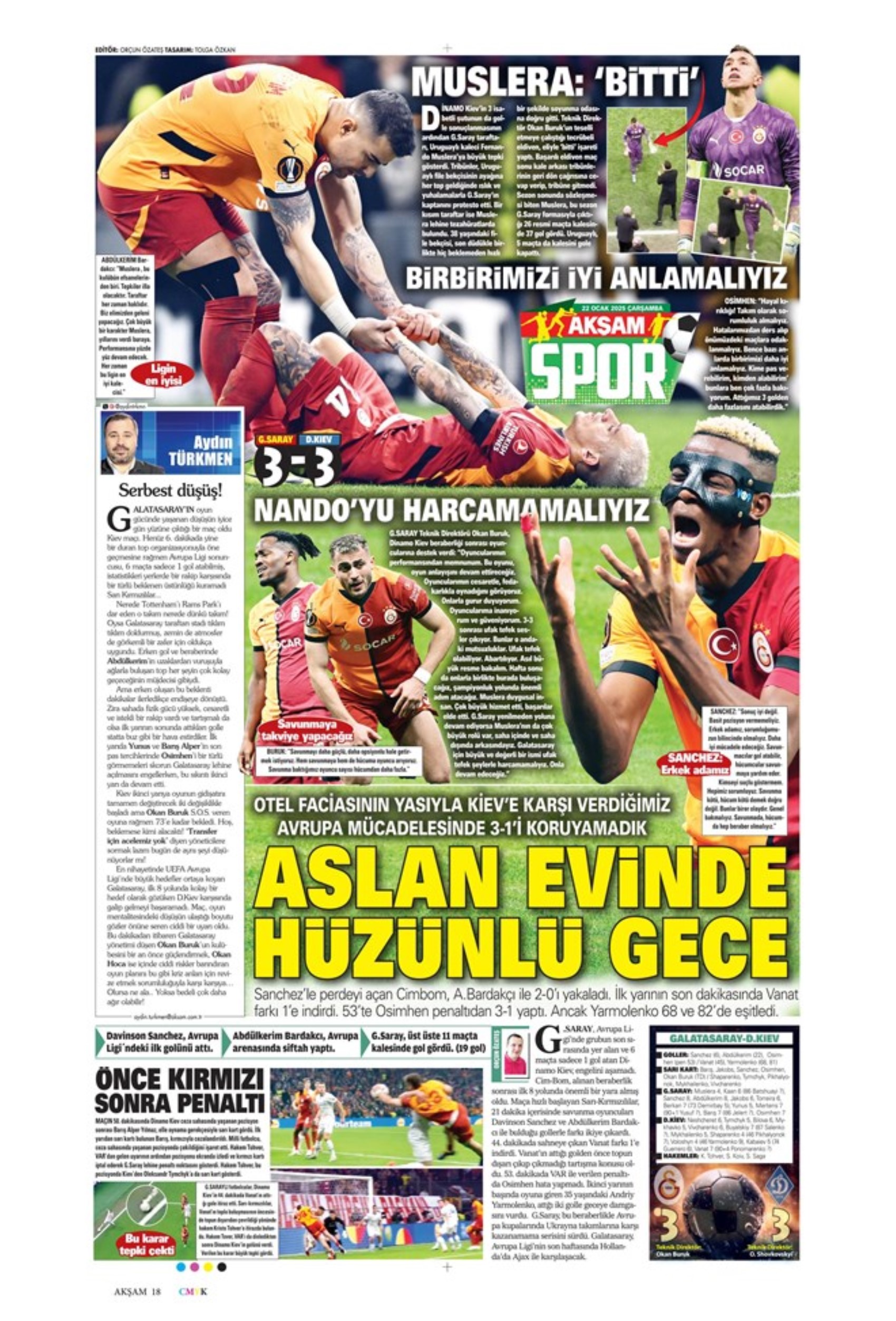 22 Ocak sporun manşetleri... Galatasaray kabusu yaşadı: İlk 8 zora girdi