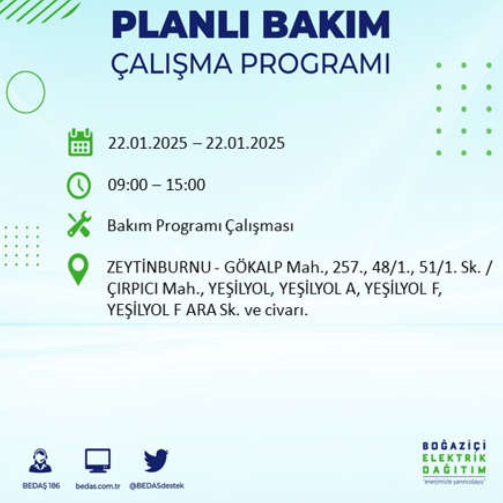 BEDAŞ açıkladı... İstanbul'da elektrik kesintisi: 22 Ocak'ta hangi mahalleler etkilenecek?