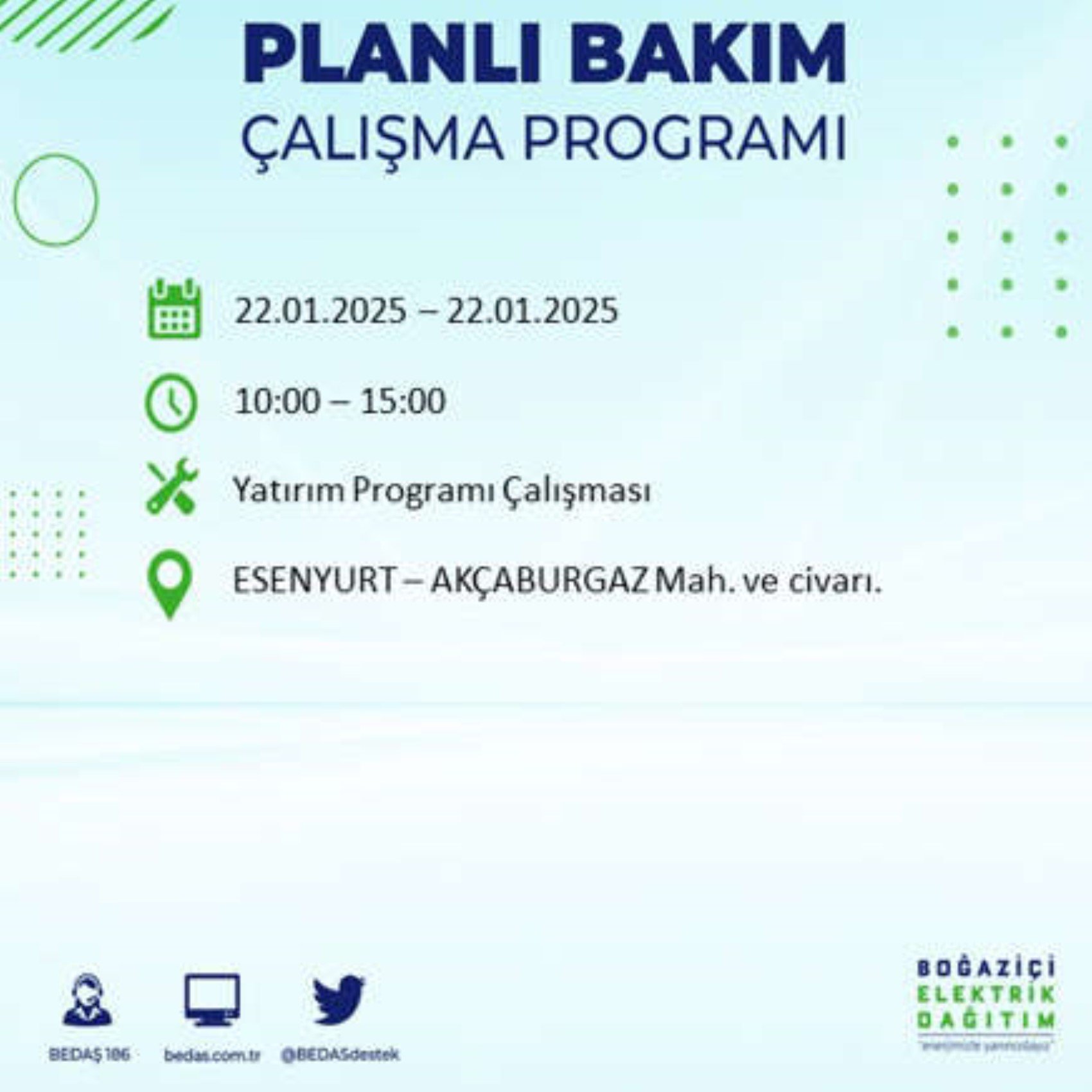 BEDAŞ açıkladı... İstanbul'da elektrik kesintisi: 22 Ocak'ta hangi mahalleler etkilenecek?