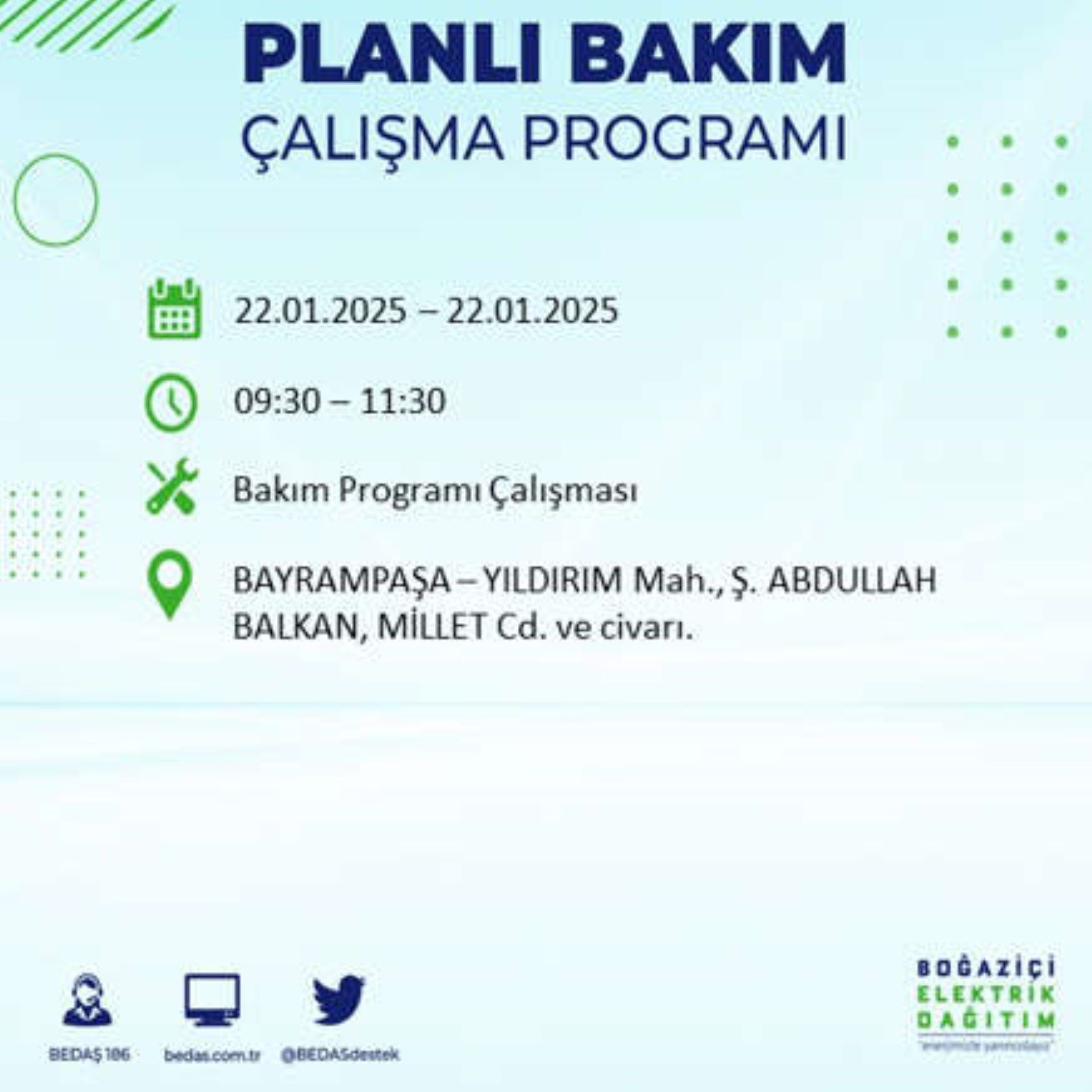 BEDAŞ açıkladı... İstanbul'da elektrik kesintisi: 22 Ocak'ta hangi mahalleler etkilenecek?