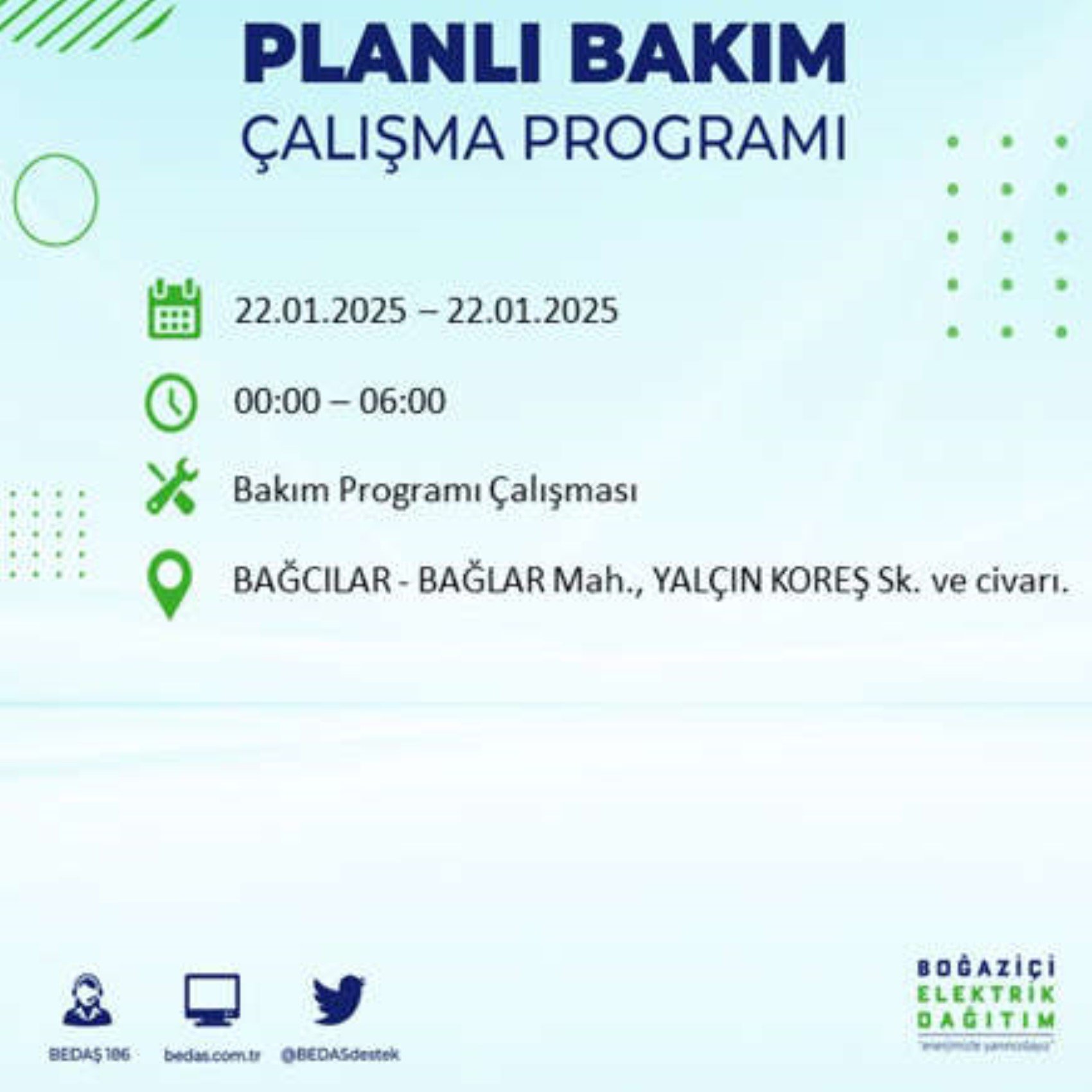 BEDAŞ açıkladı... İstanbul'da elektrik kesintisi: 22 Ocak'ta hangi mahalleler etkilenecek?