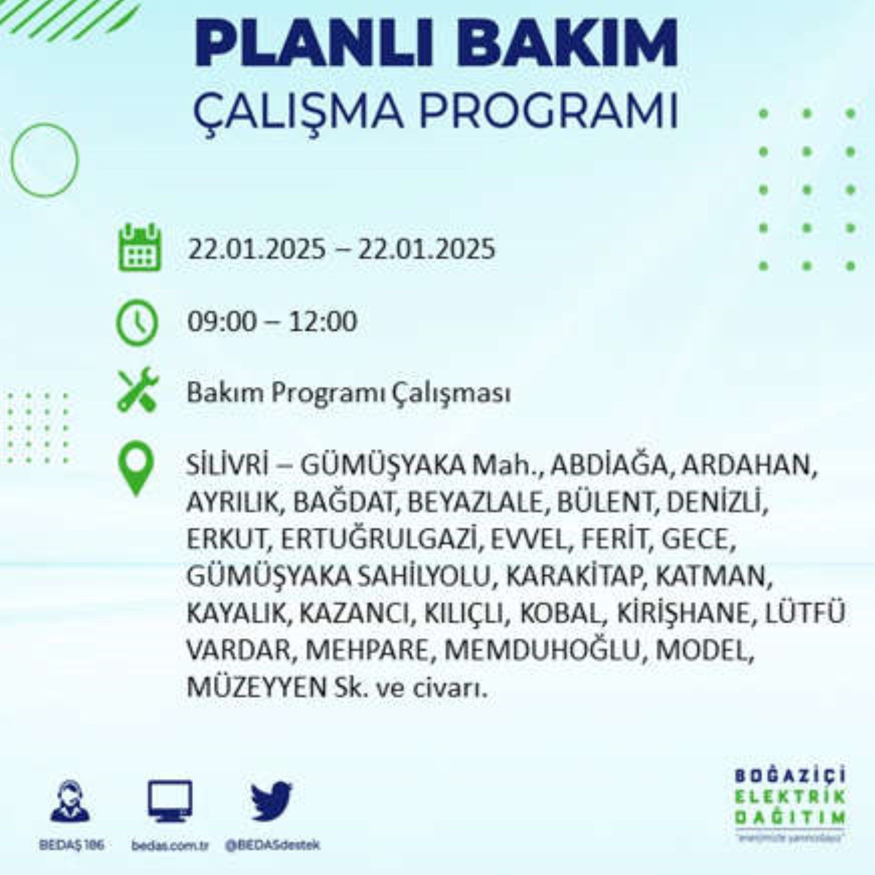 BEDAŞ açıkladı... İstanbul'da elektrik kesintisi: 22 Ocak'ta hangi mahalleler etkilenecek?